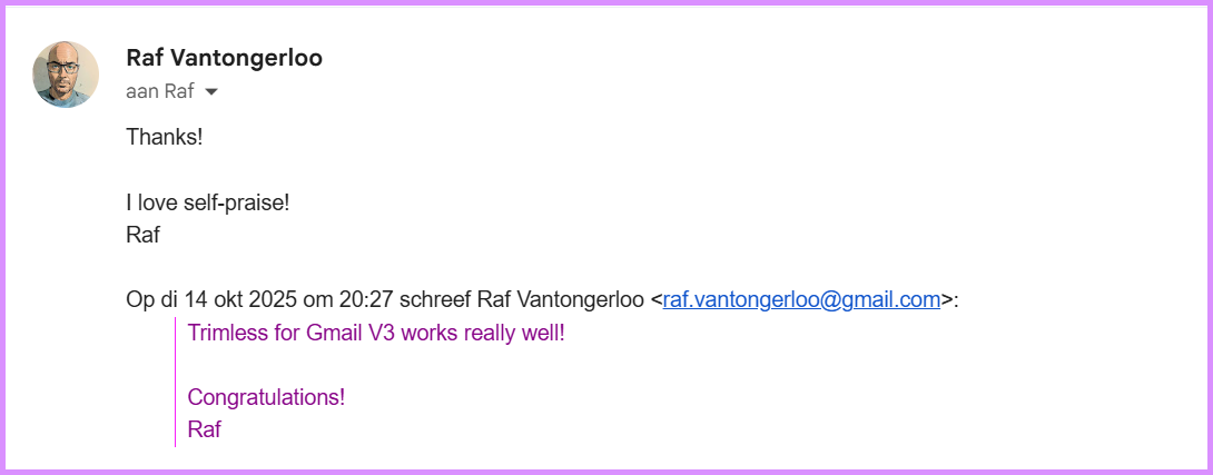 Trimless for Gmail V3