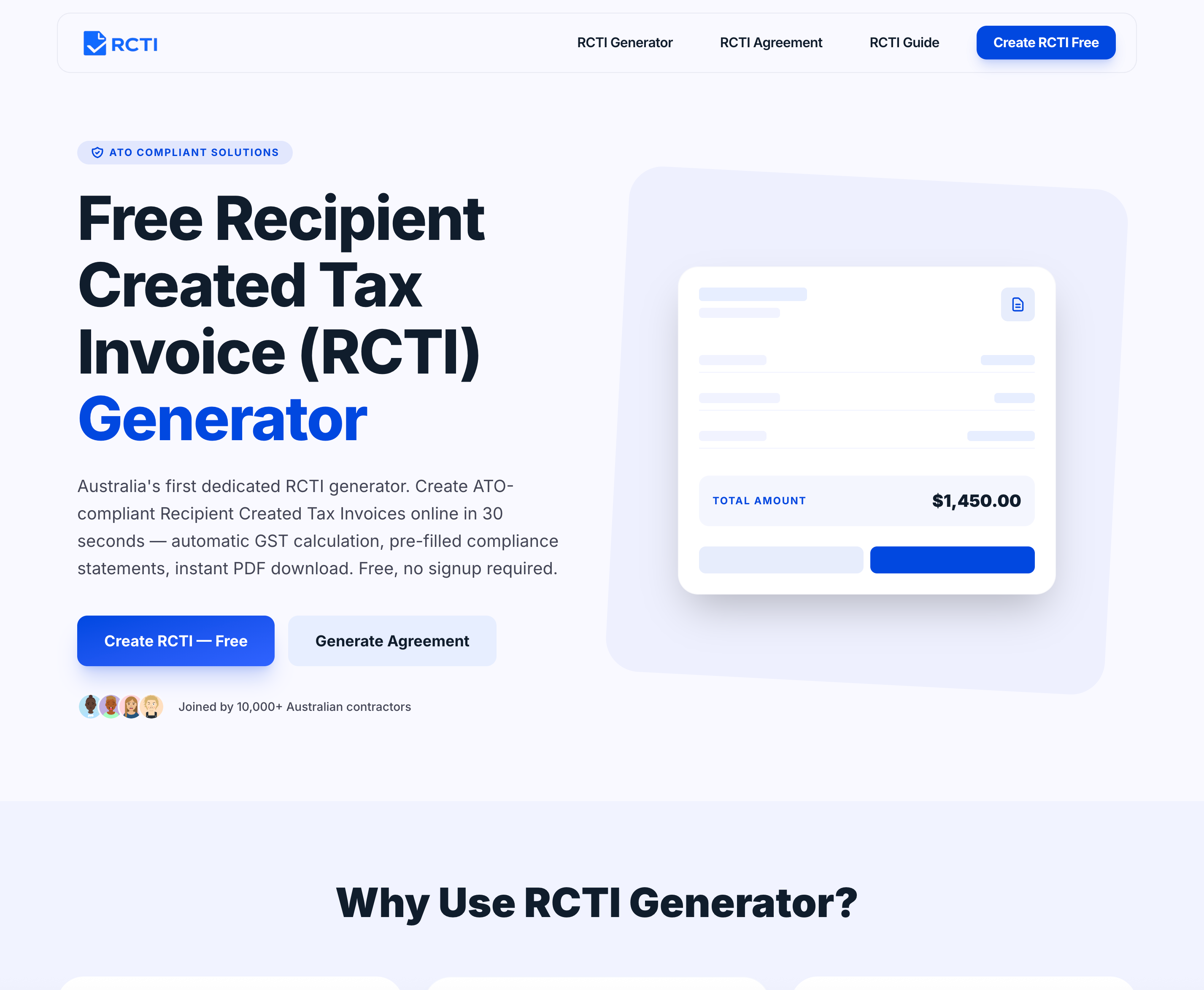 Free RCTI Generator for Australian Businesses