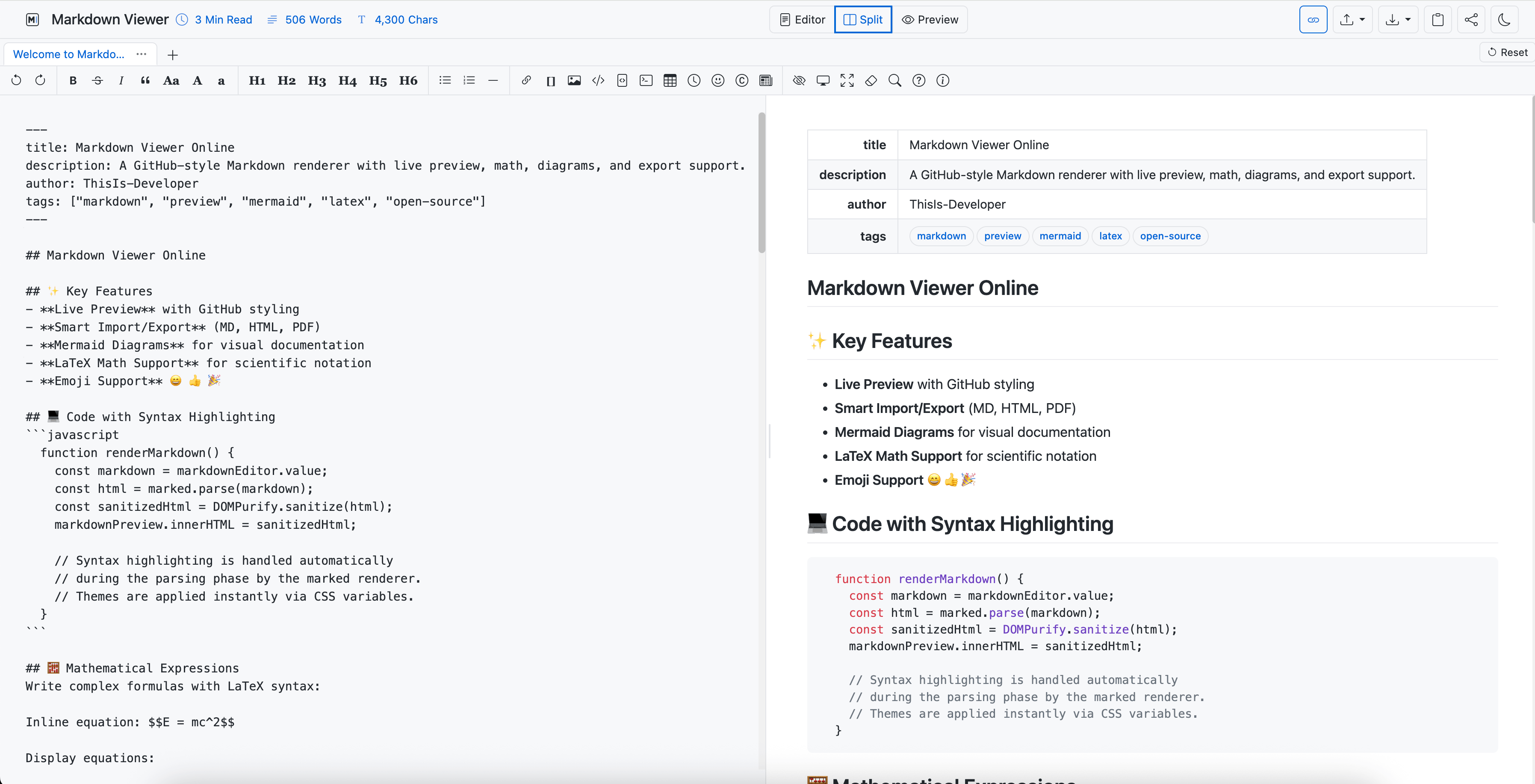 Markdown Viewer Online