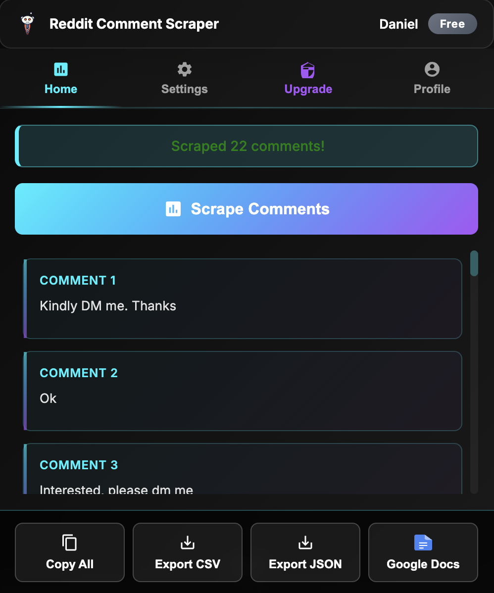 Reddit Comment Scraper