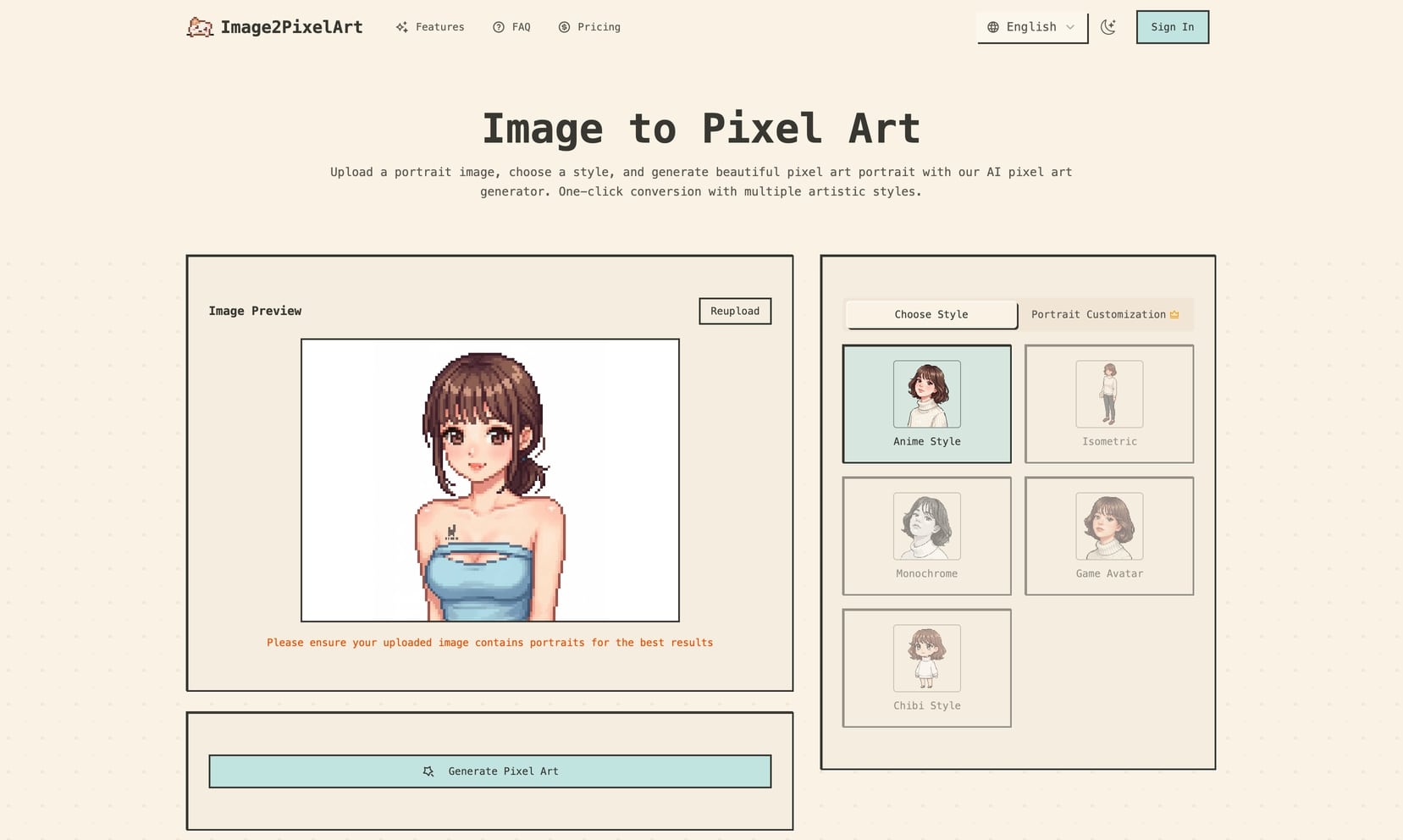 AI Pixel Art Generator