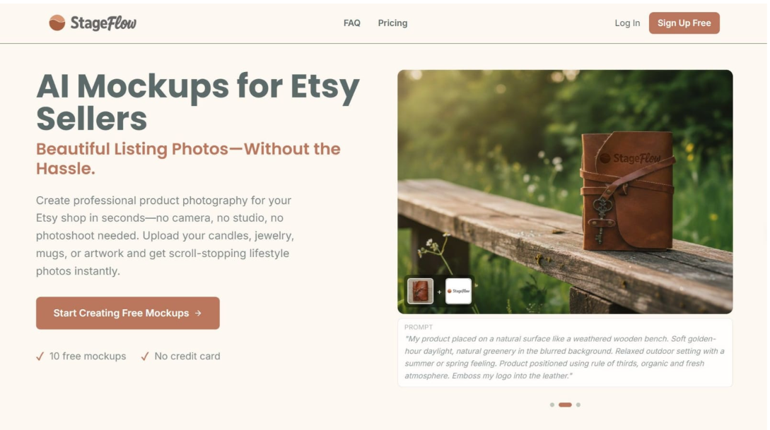 AI Mockups for Etsy Sellers. Beautiful Listing Photos—Without the Hassle.