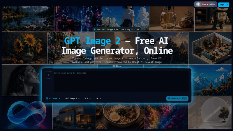 GPT Image 2 — Free AI Image Generator, Online