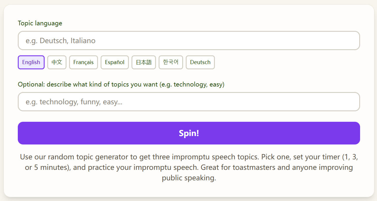 Speech Topic Gen