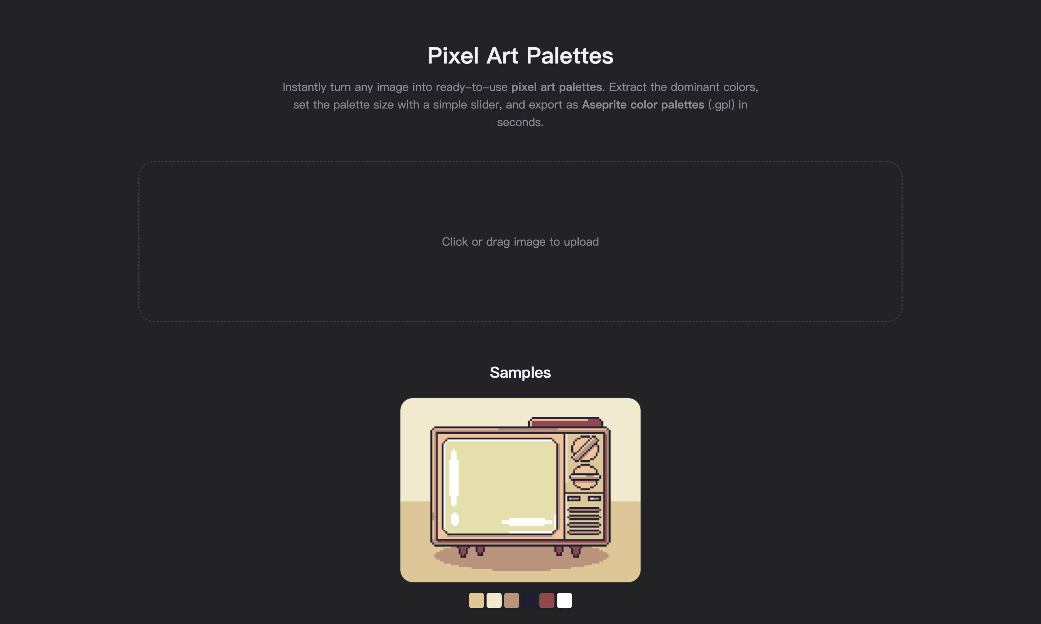 Pixel Art Palettes Tool
