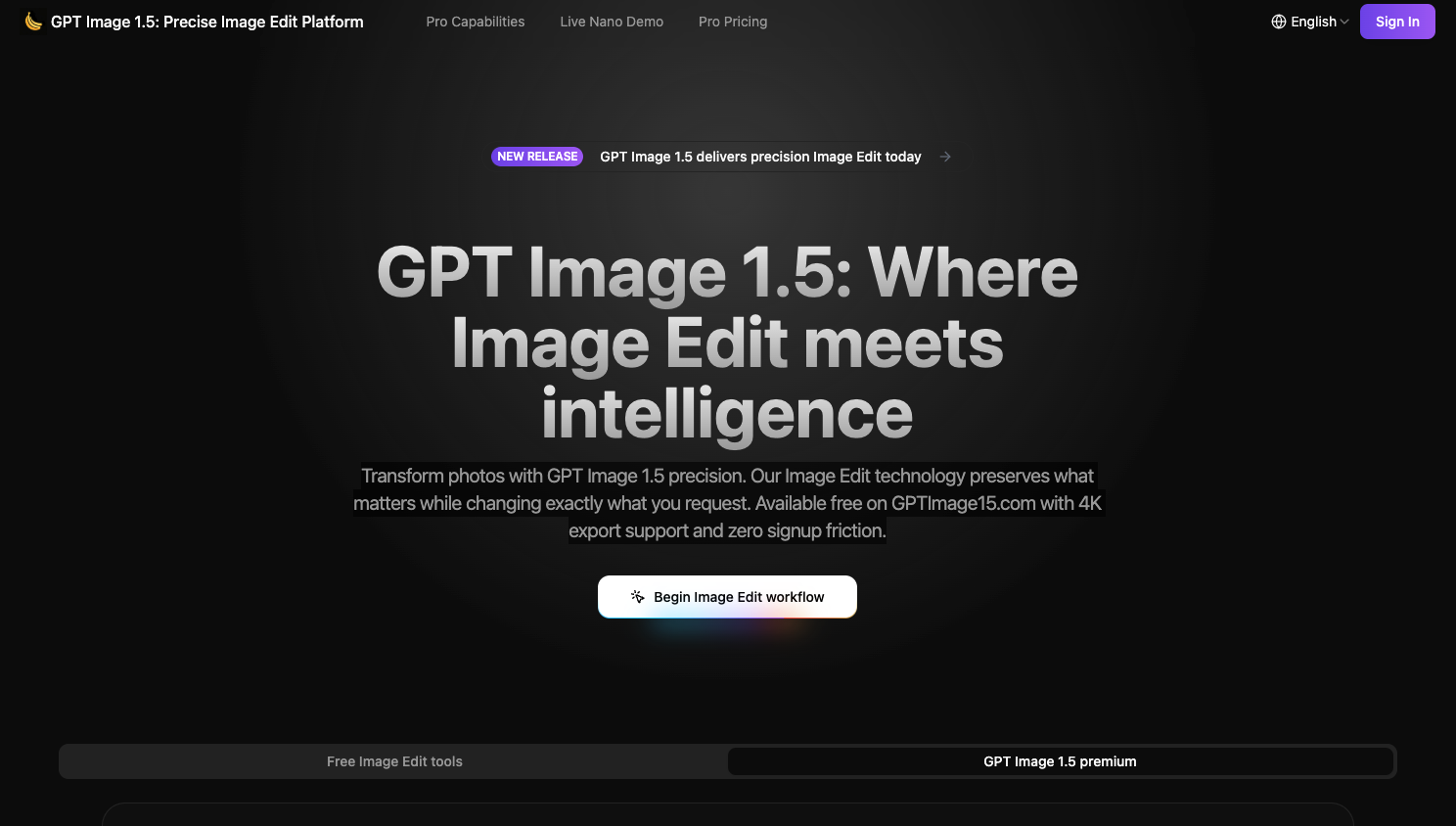 GPT Image 1.5 – Precision AI Image Editing Tool