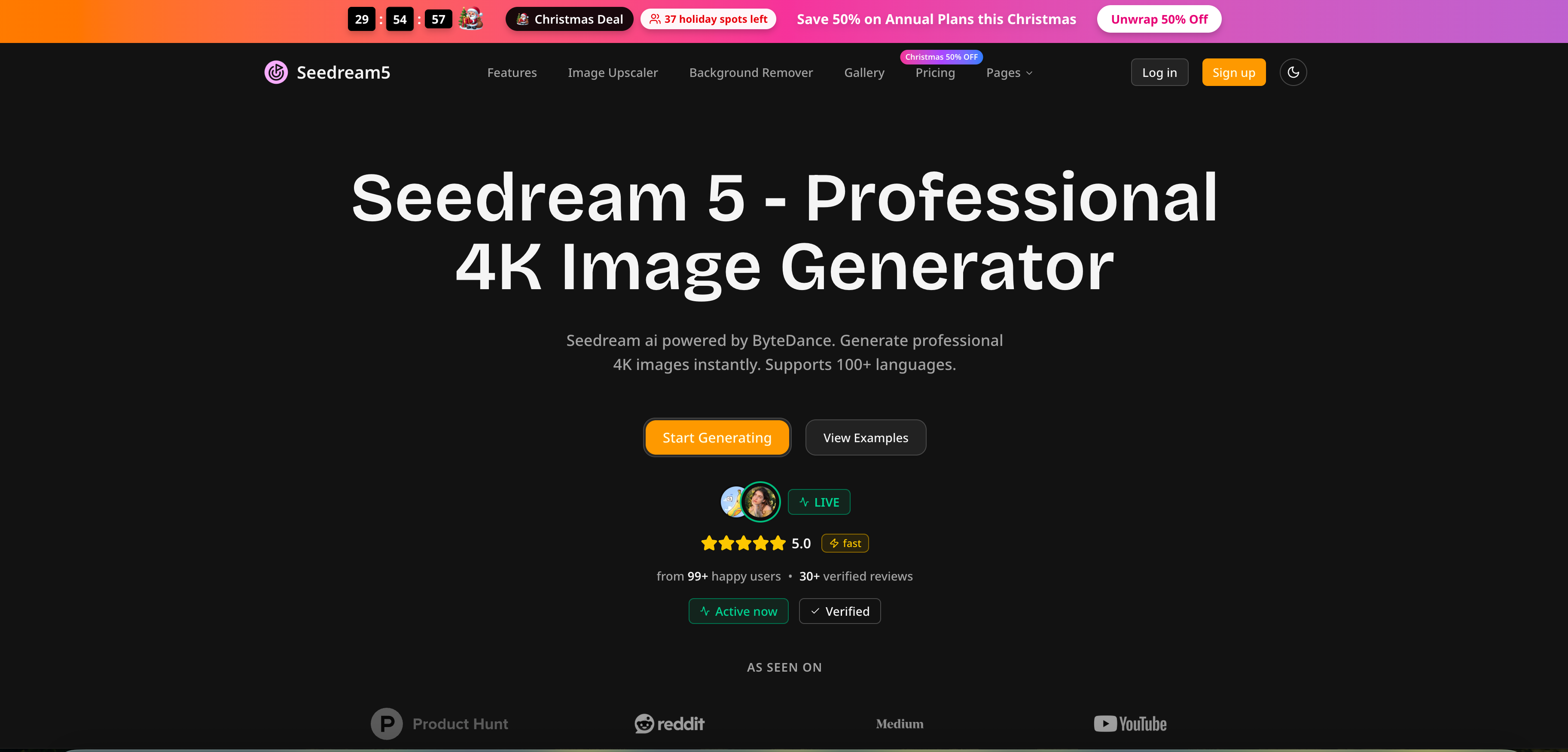 AI-powered image generator creating professional 4K visuals in seconds, powered by ByteDance technology.