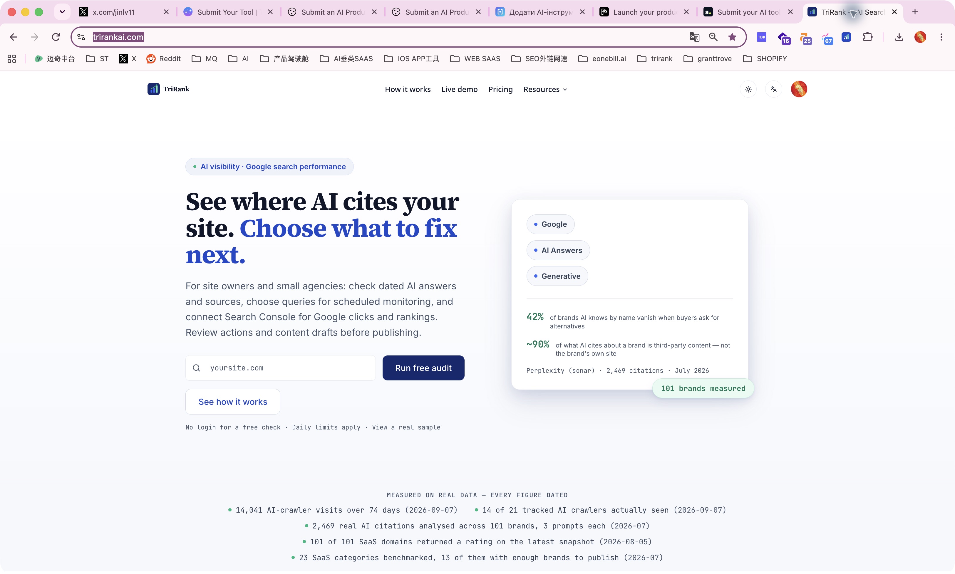 TriRank — AI Citation Tracking and SEO Workflows