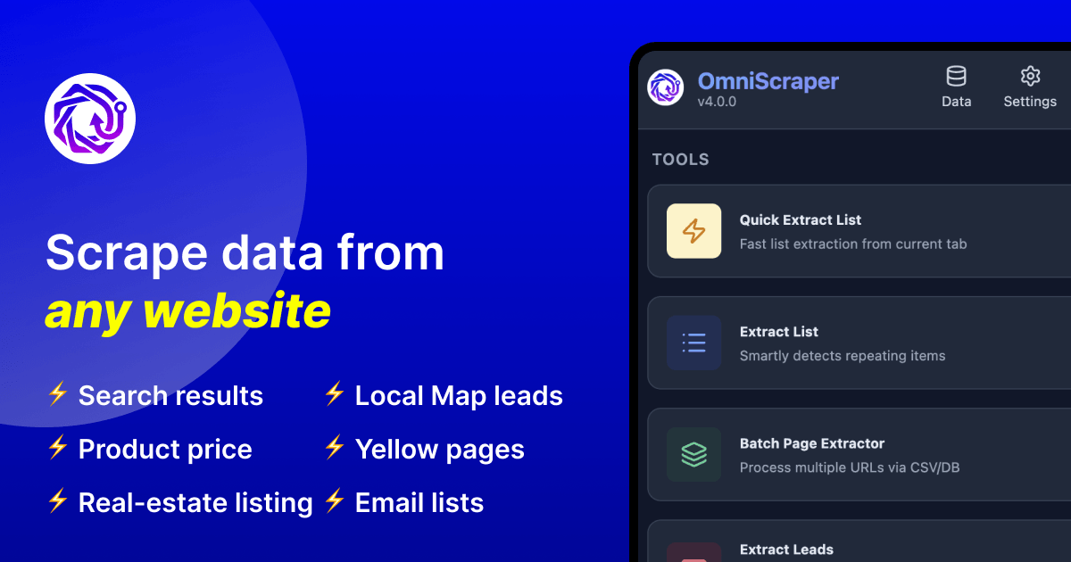 The ultimate no-code web scraping solution.