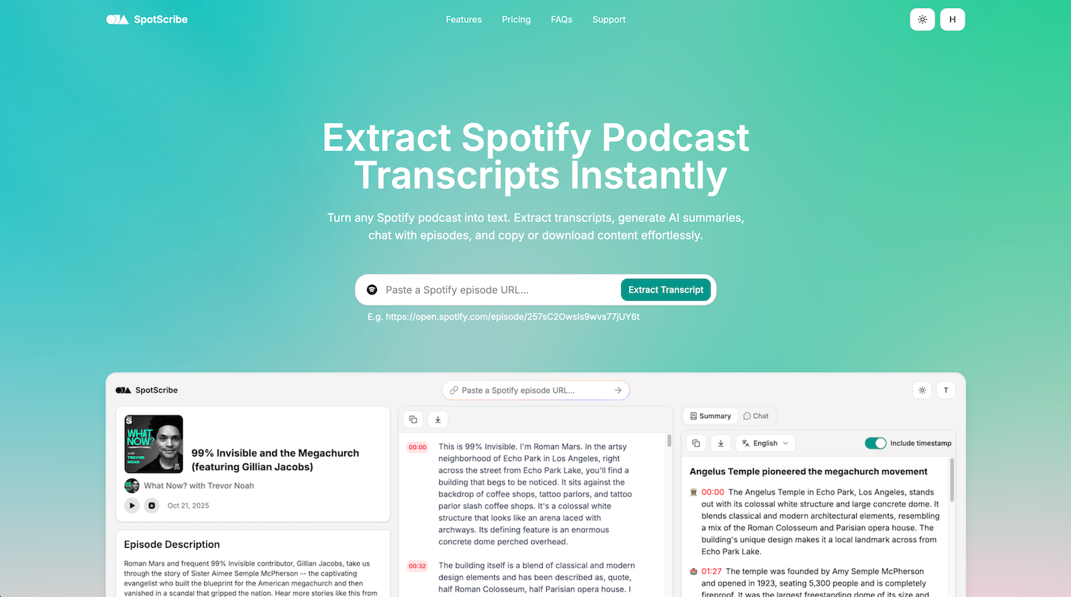 Extract Spotify Podcast Transcripts Instantly
