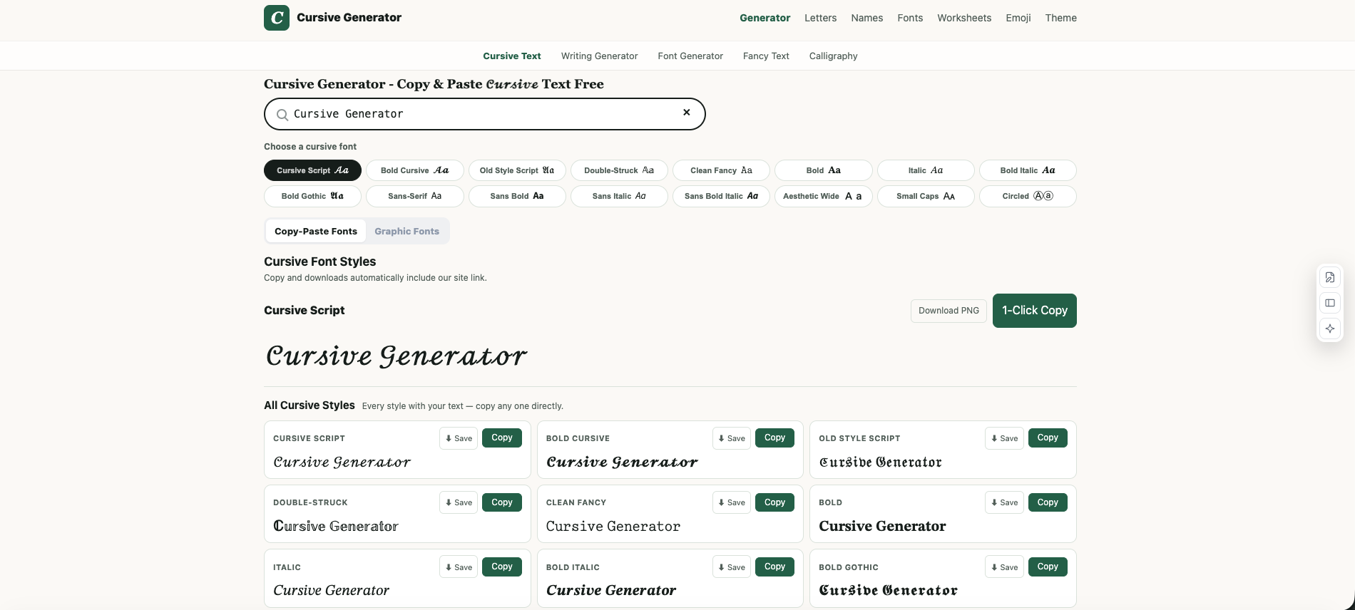 Cursive Generator - Copy & Paste Cursive Text Free