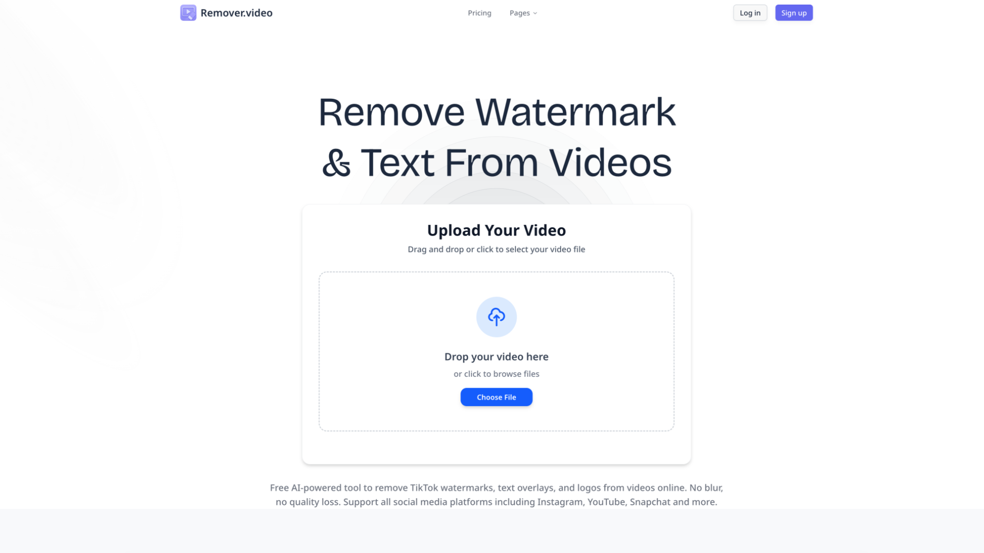 Remove text from video