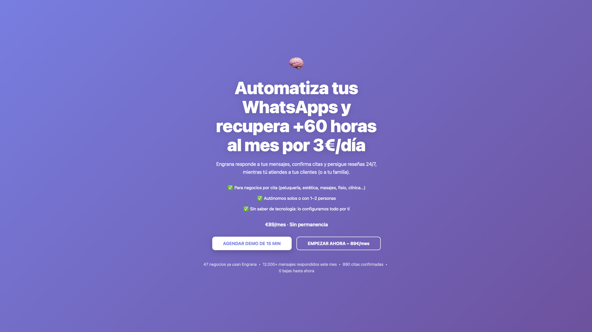 Engrana — Conversational CRM that answers WhatsApp and phone calls, with a built in calendar