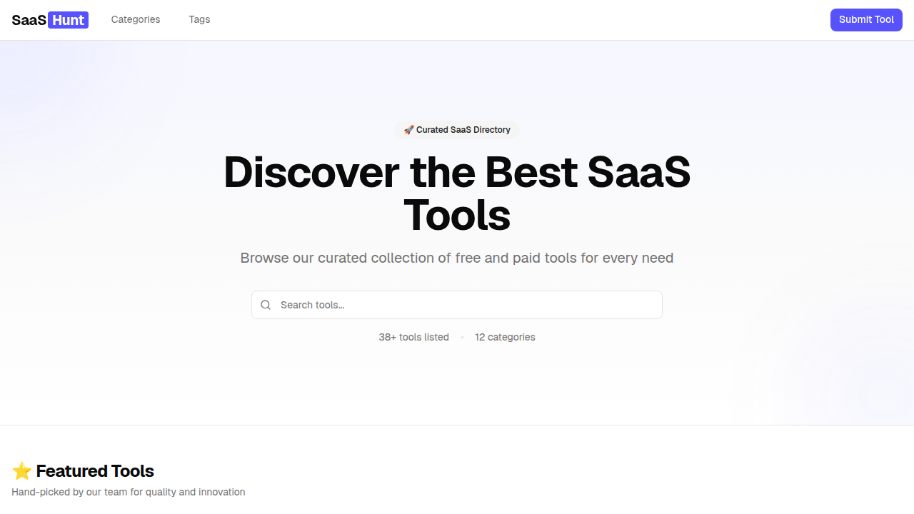 SaaSHunt — Discover the best SaaS tools.