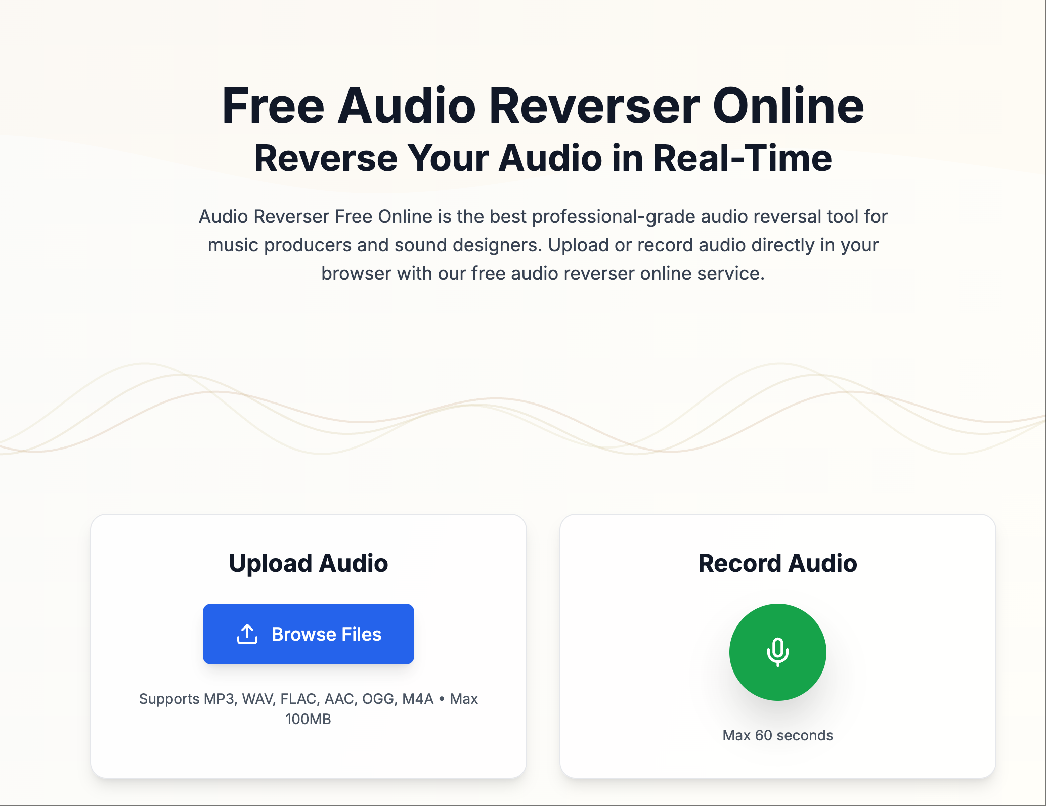 Audio Reverser Free Online - Reverse Audio Tool