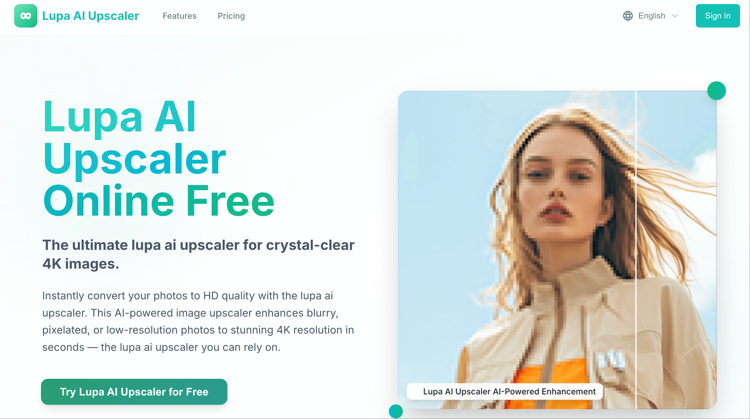 Lupa AI Upscaler Online Free