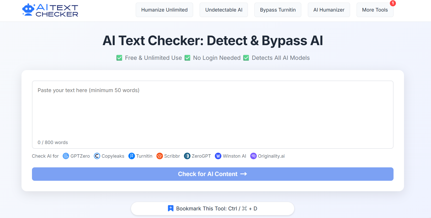 AI Text Checker | Detect AI Text & Bypass AI Detection