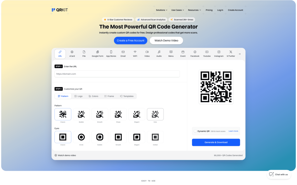The most advanced QR code generator