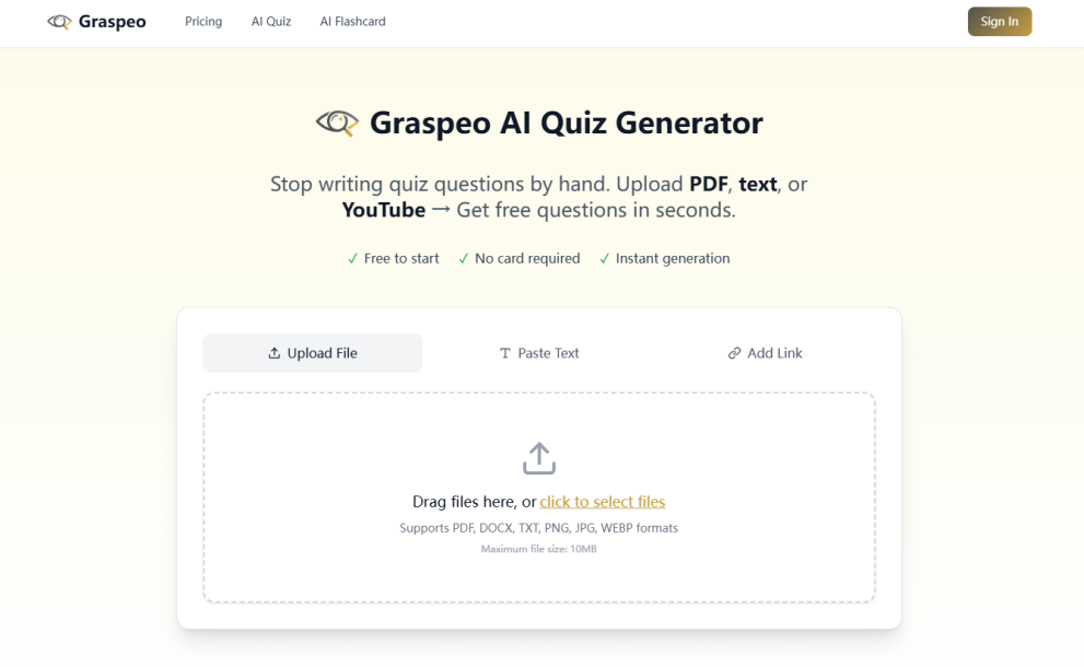 Graspeo - Free AI Quiz Generator
