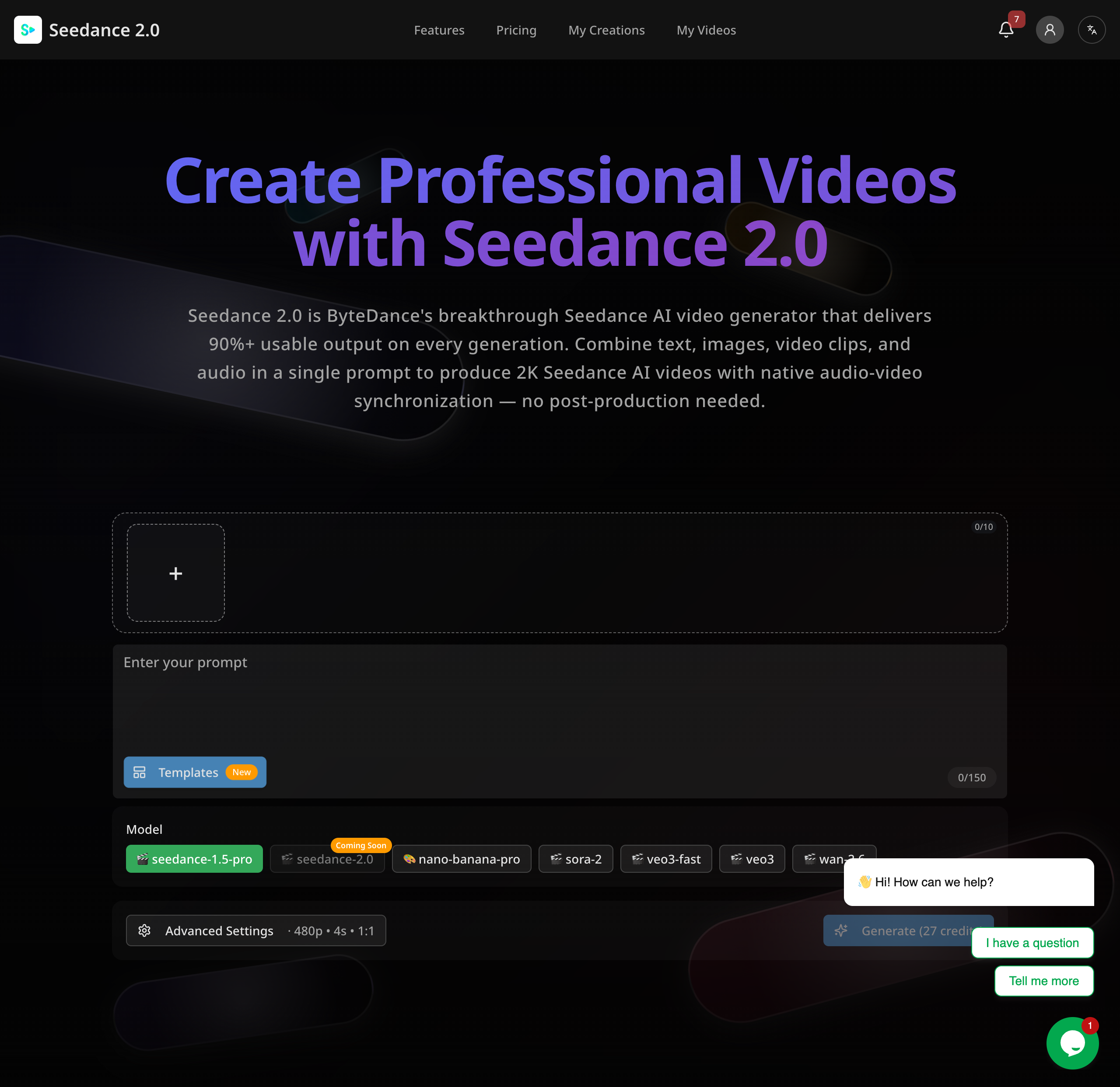 Free AI Video Generator powered by Seedance 2.0