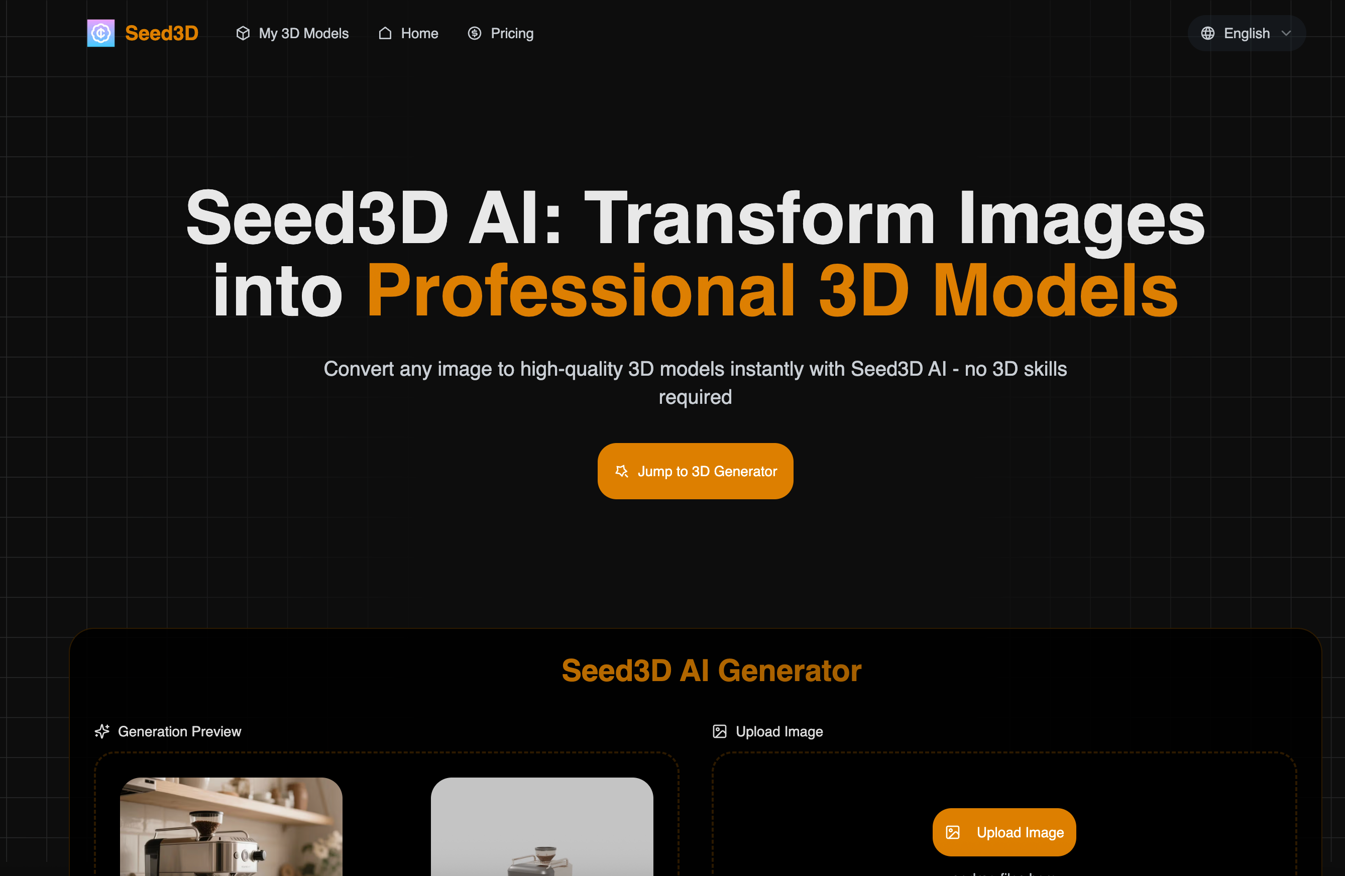 Turn images into production-ready 3D models in minutes