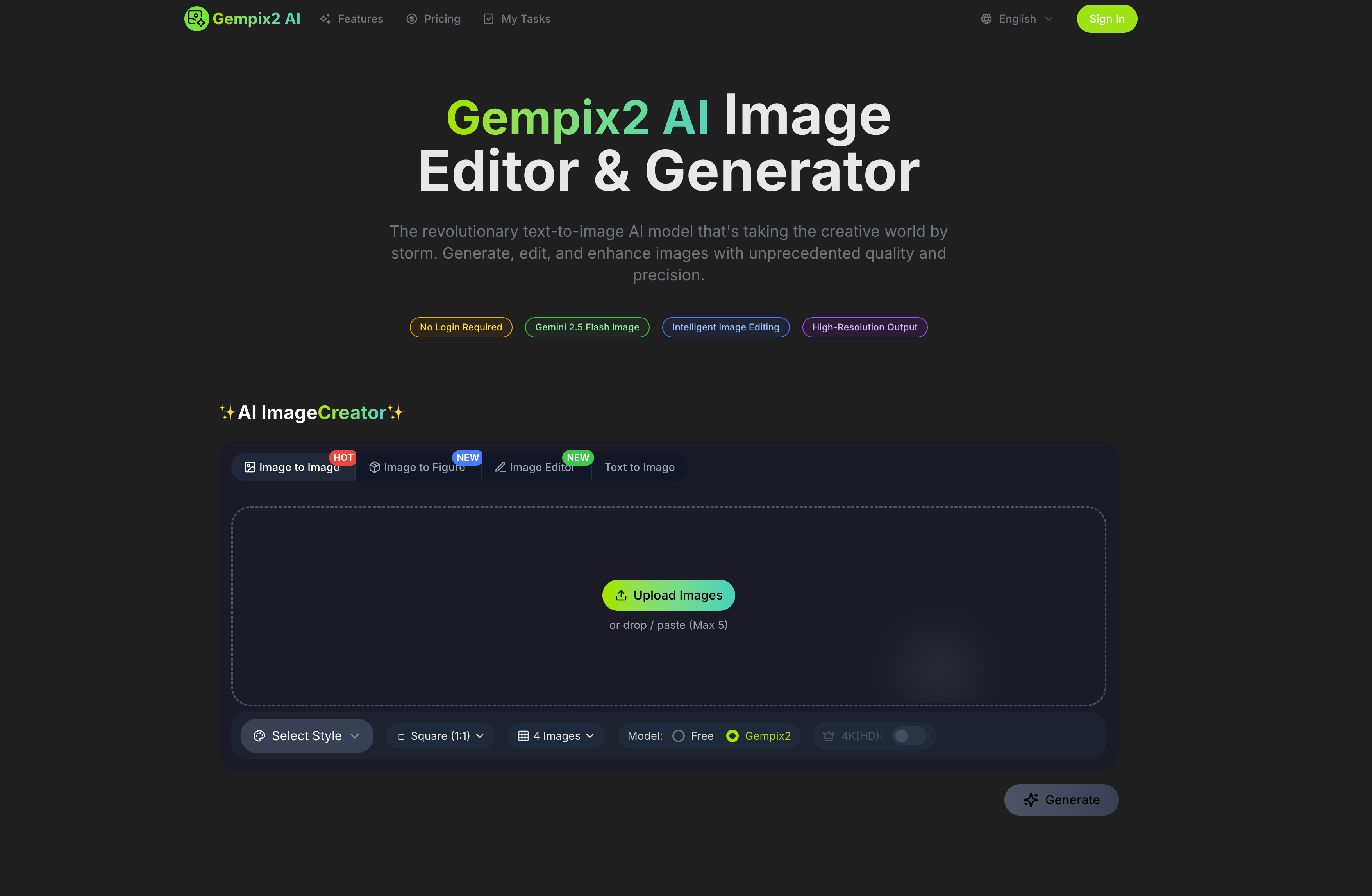 Gempix2: Free AI Image Editor & Generator with Nano Banana 2