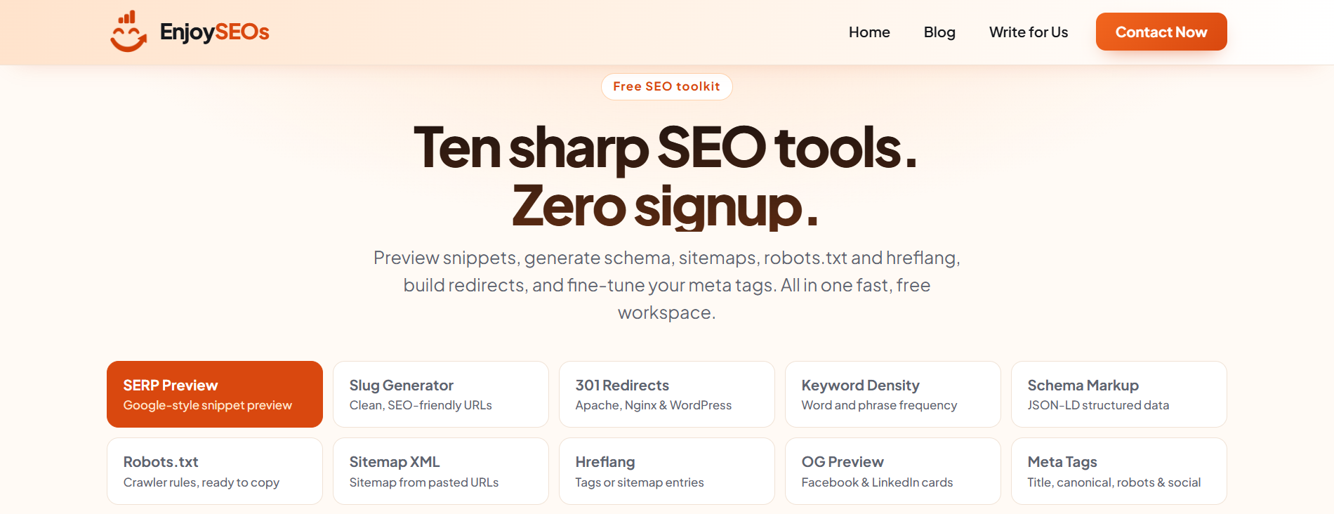 Free SEO Toolkit: 10 SEO Tools Online | EnjoySEOS