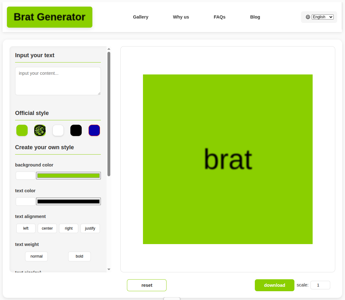 BRAT Style Image Generator