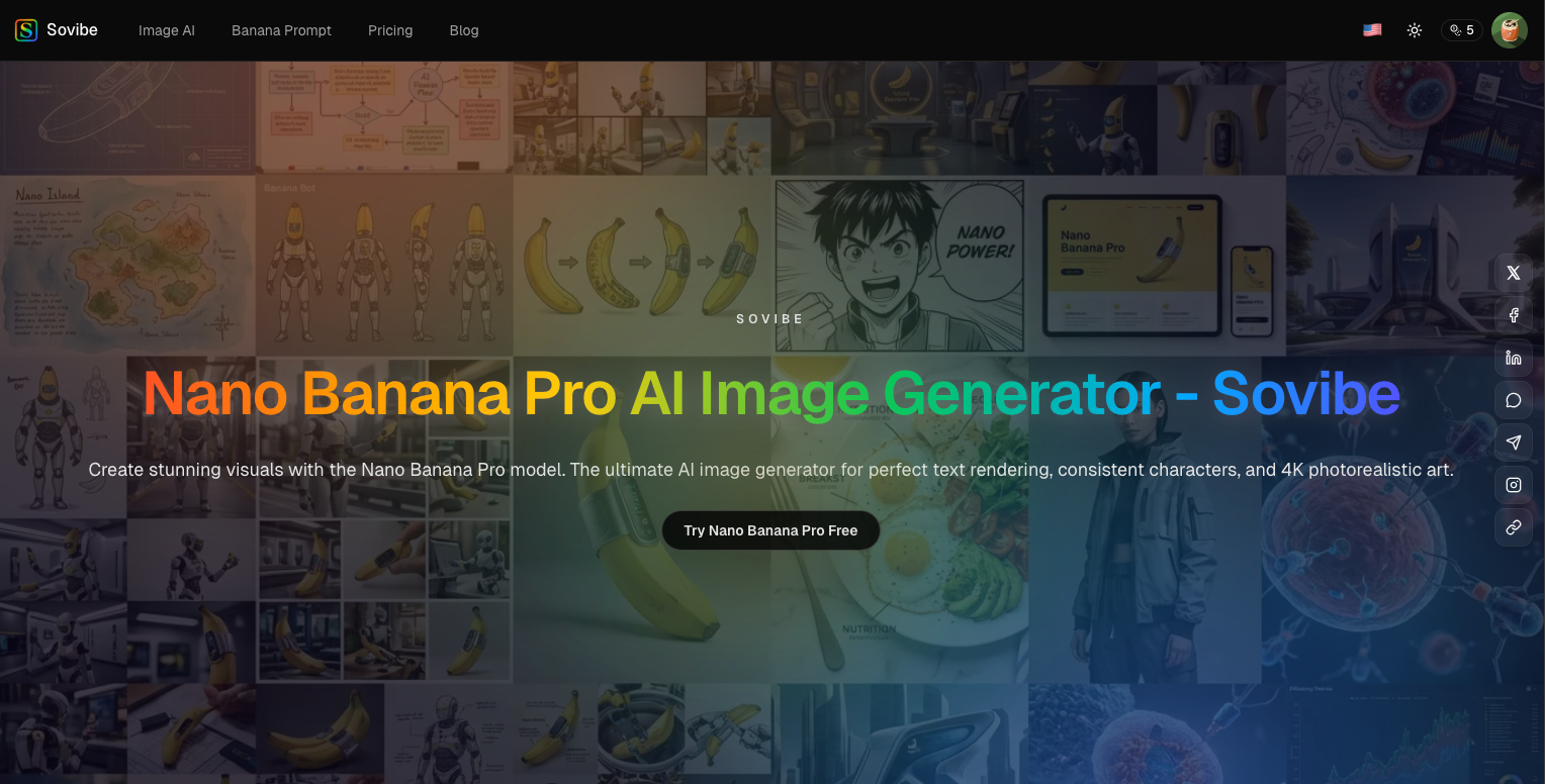 #1 Nano Banana Pro AI Image Generator & Editor - Sovibe