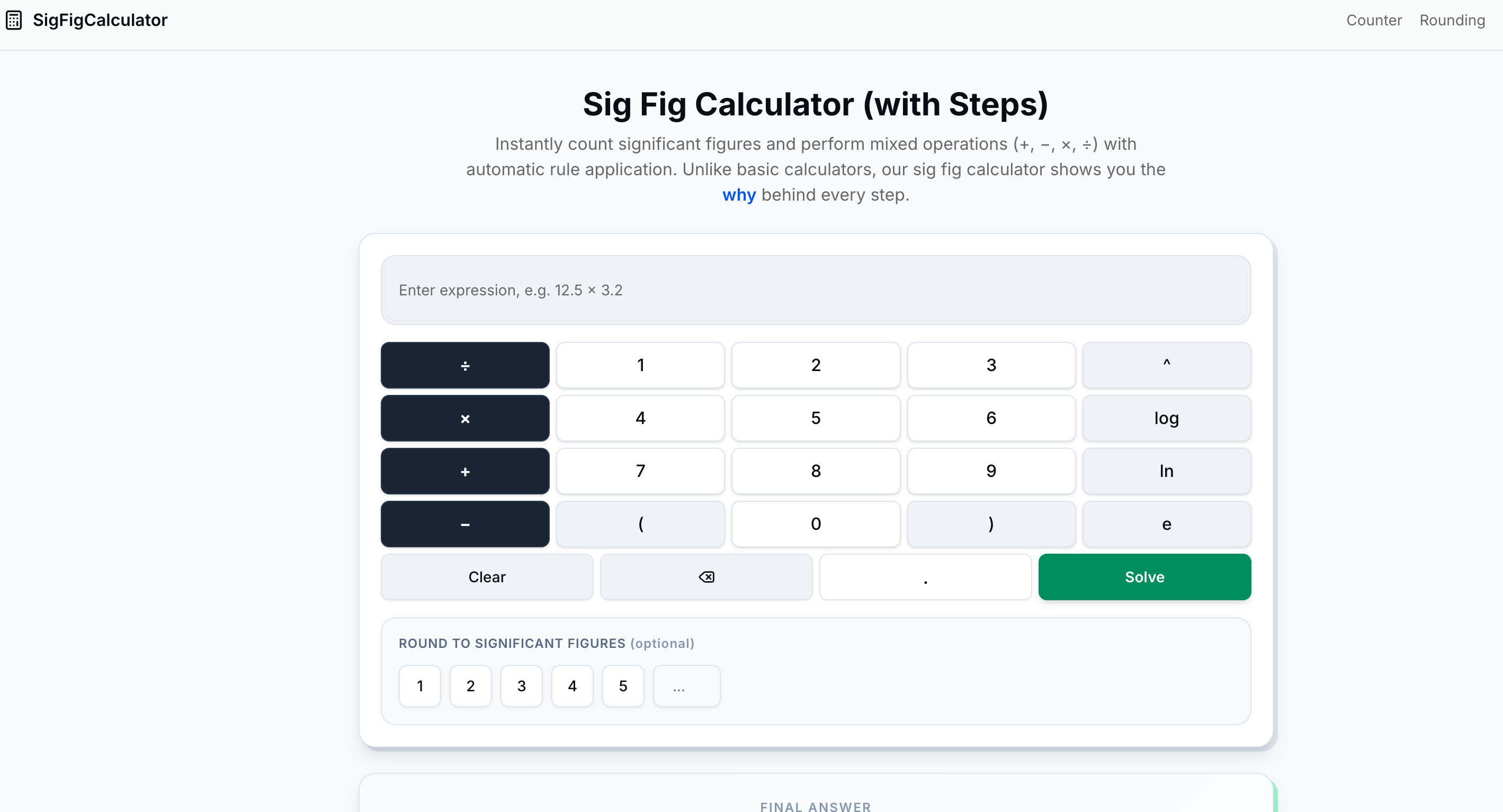 sig figs calculator
