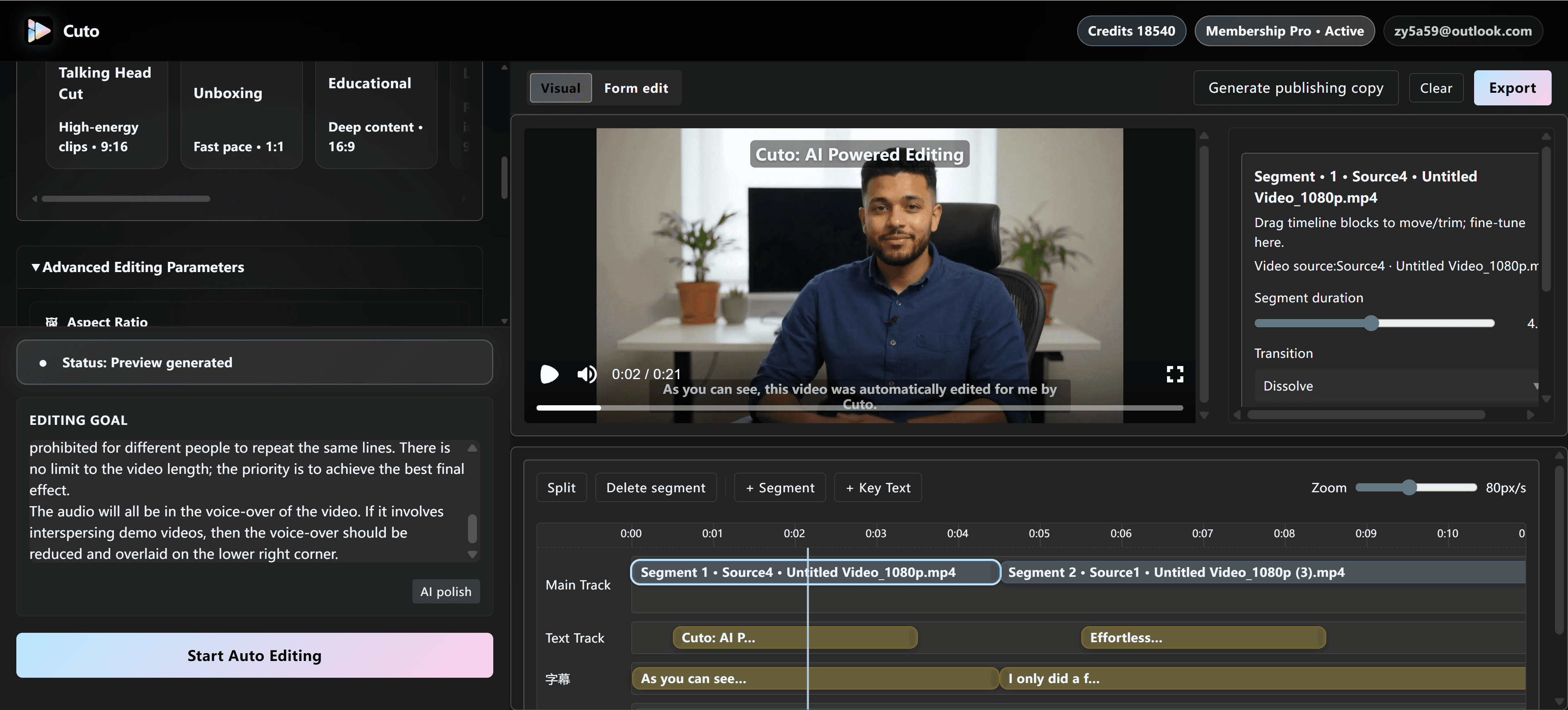 AI video editing from prompt to polished draft in 30 seconds