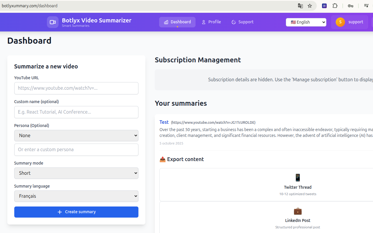Botlyx Video Summarizer