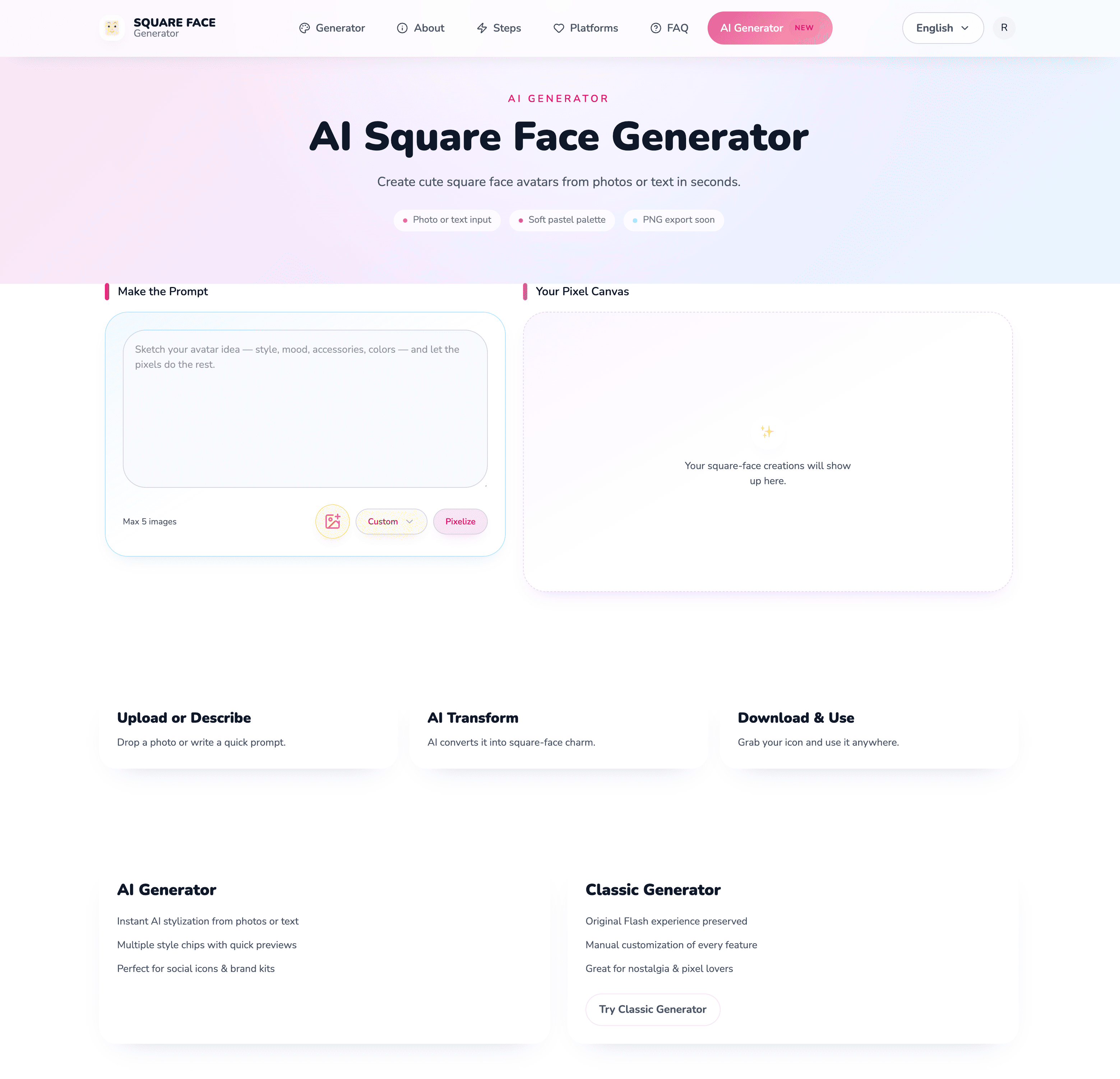 AI Square Face Generator | Turn Photos Into Cute Avatars