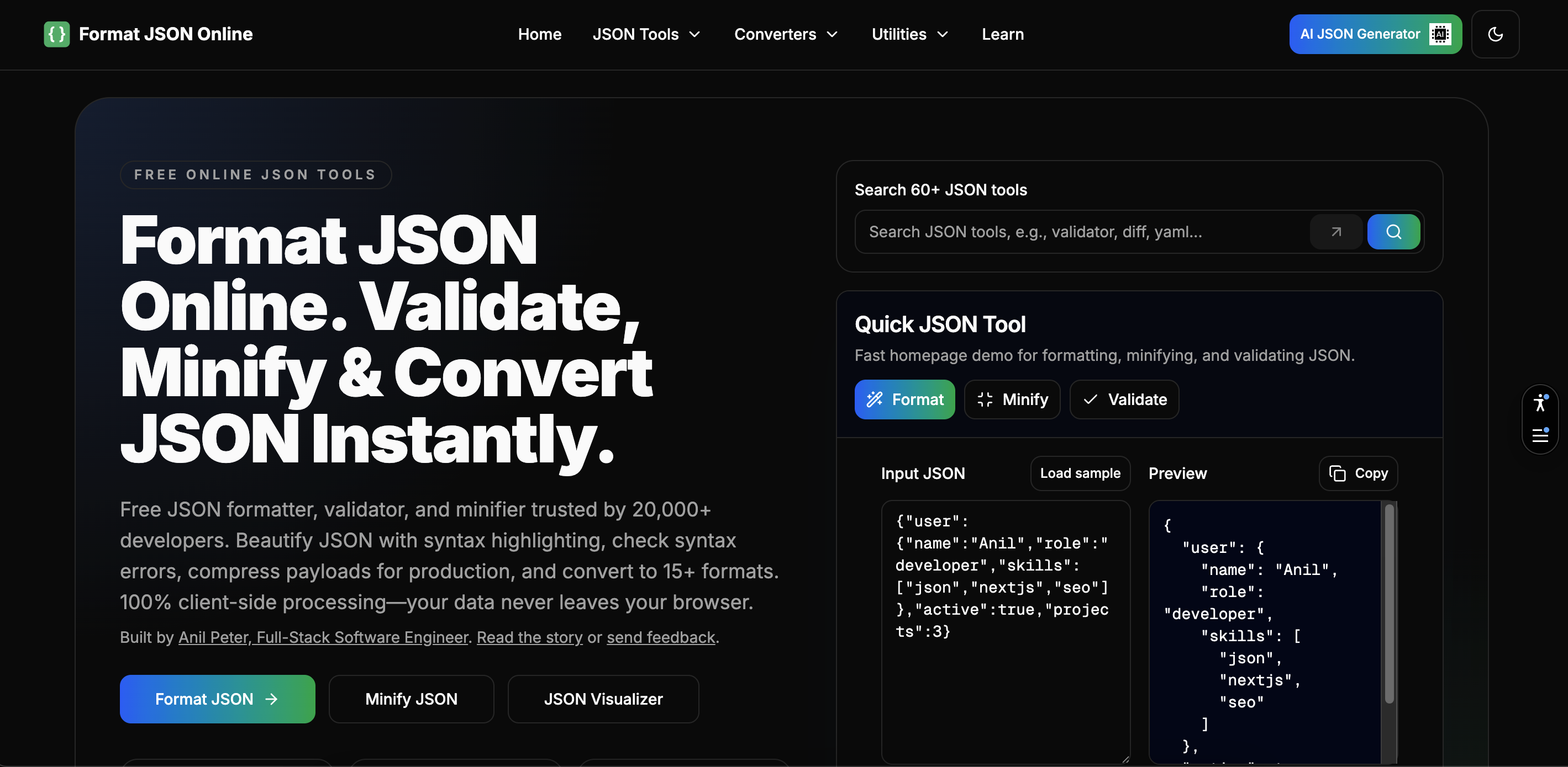 Format JSON Online
