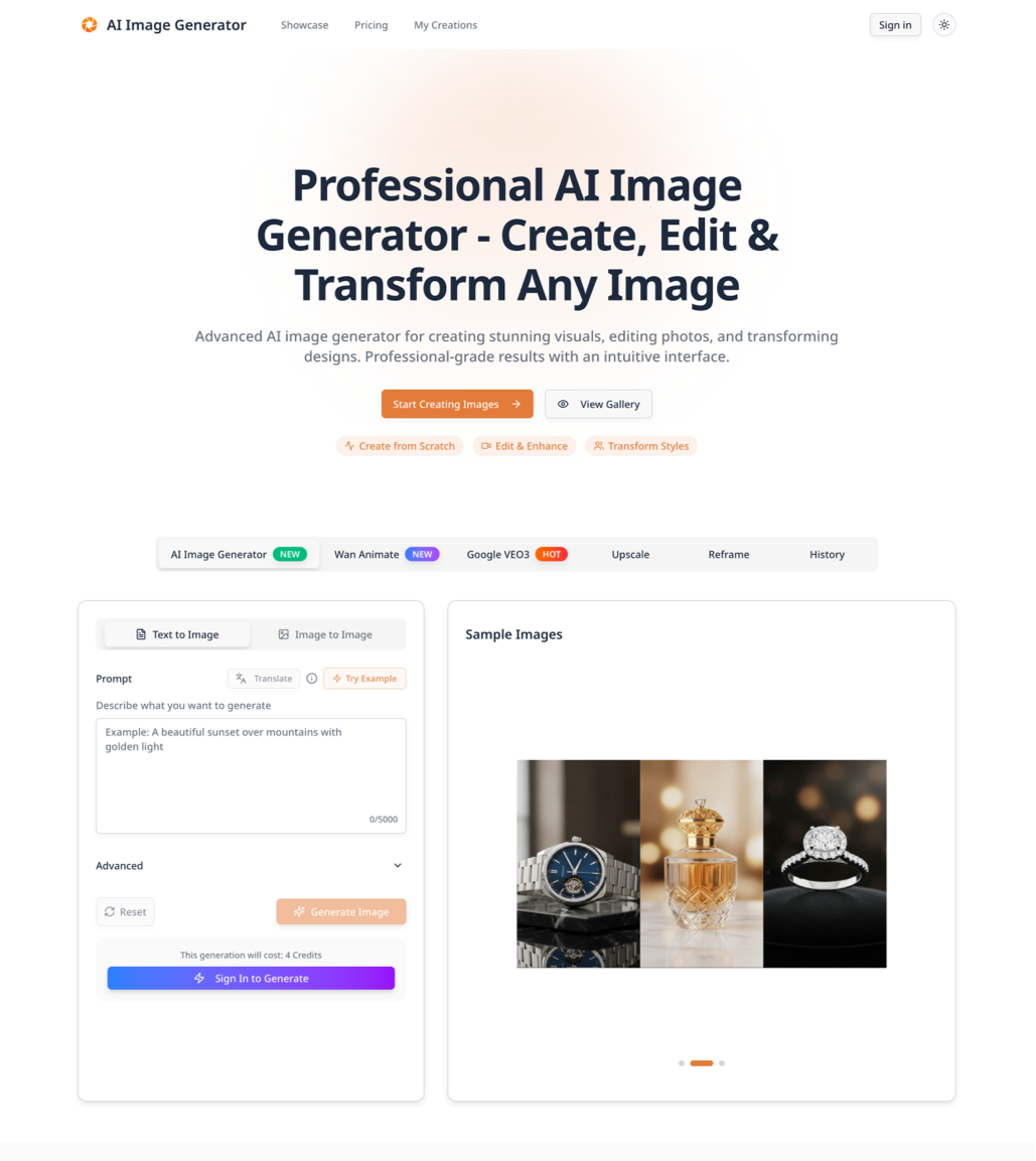 AI Image Generator - Create, Edit & Transform Images