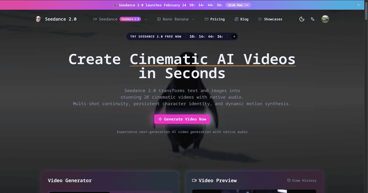 Seedance 2.0 — AI Video Generation with Cinematic Quality