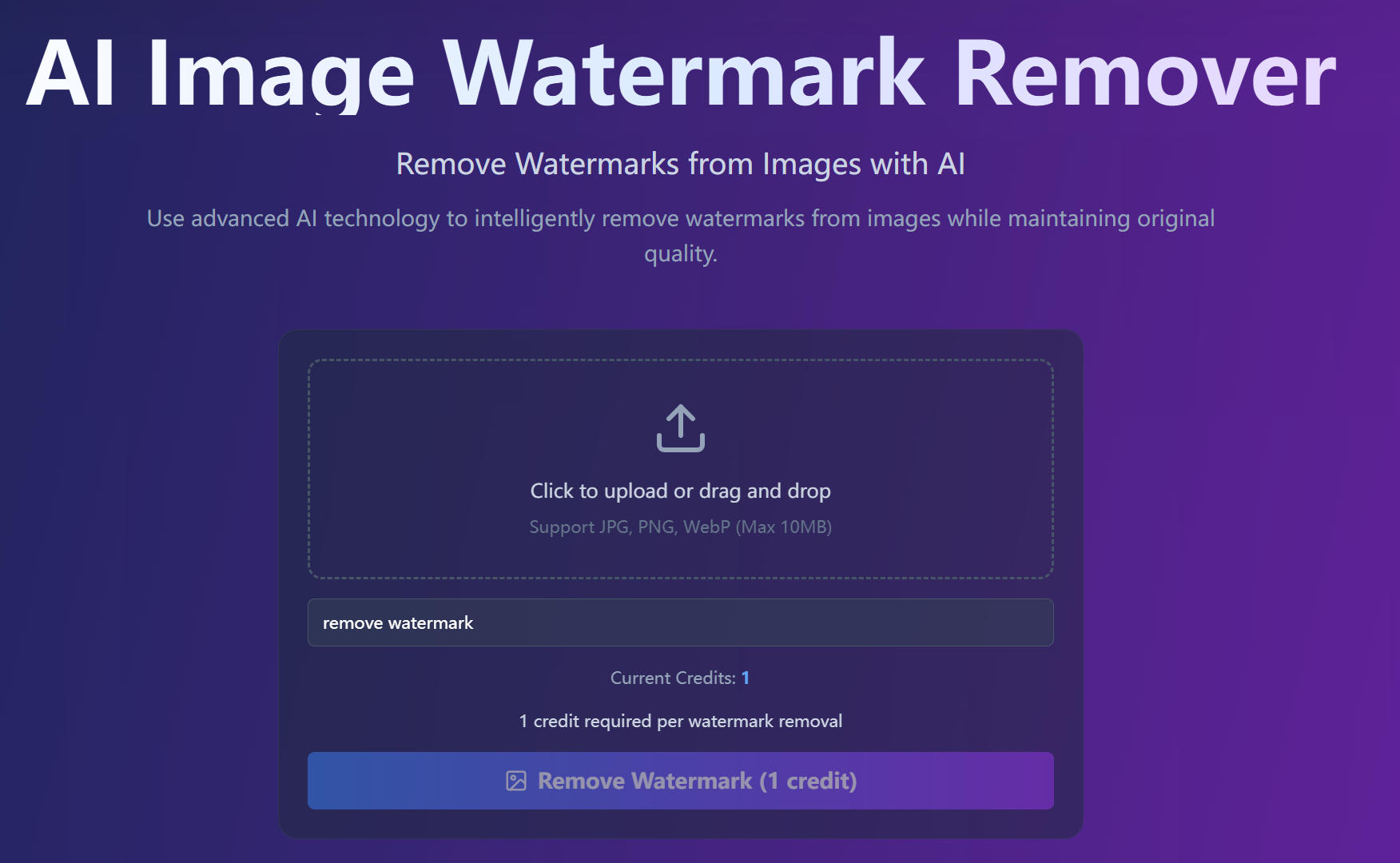 AI Image Watermark Remover