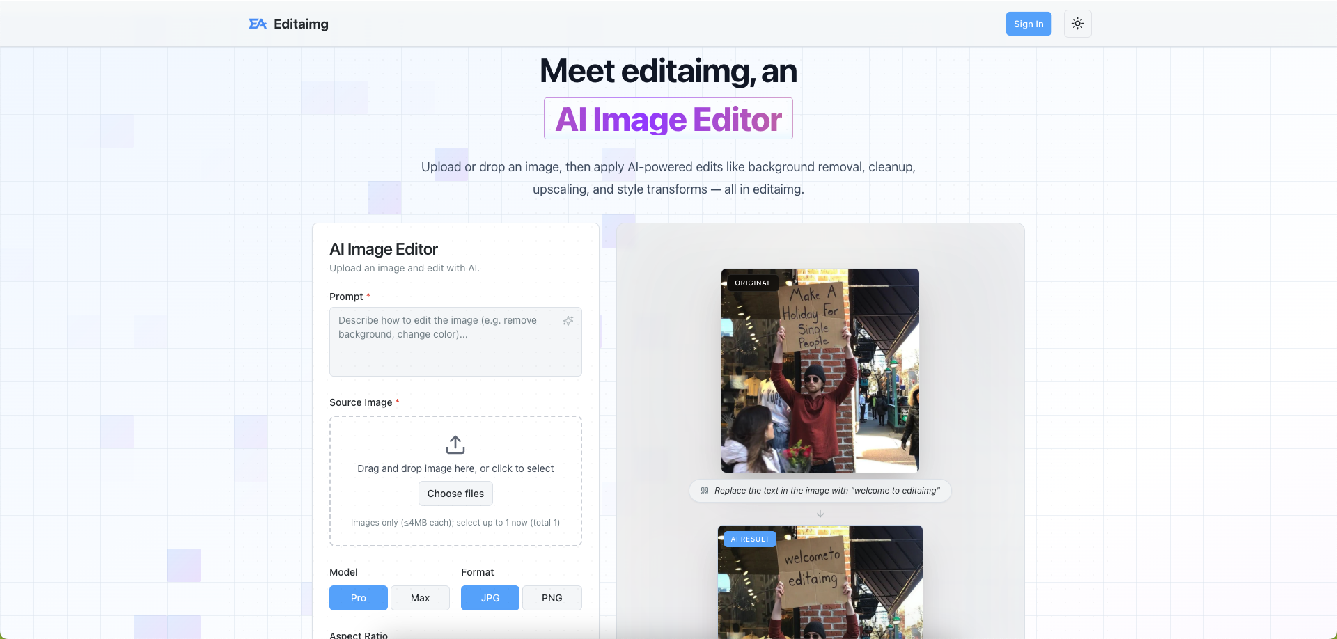 Editaimg: AI Image Editor