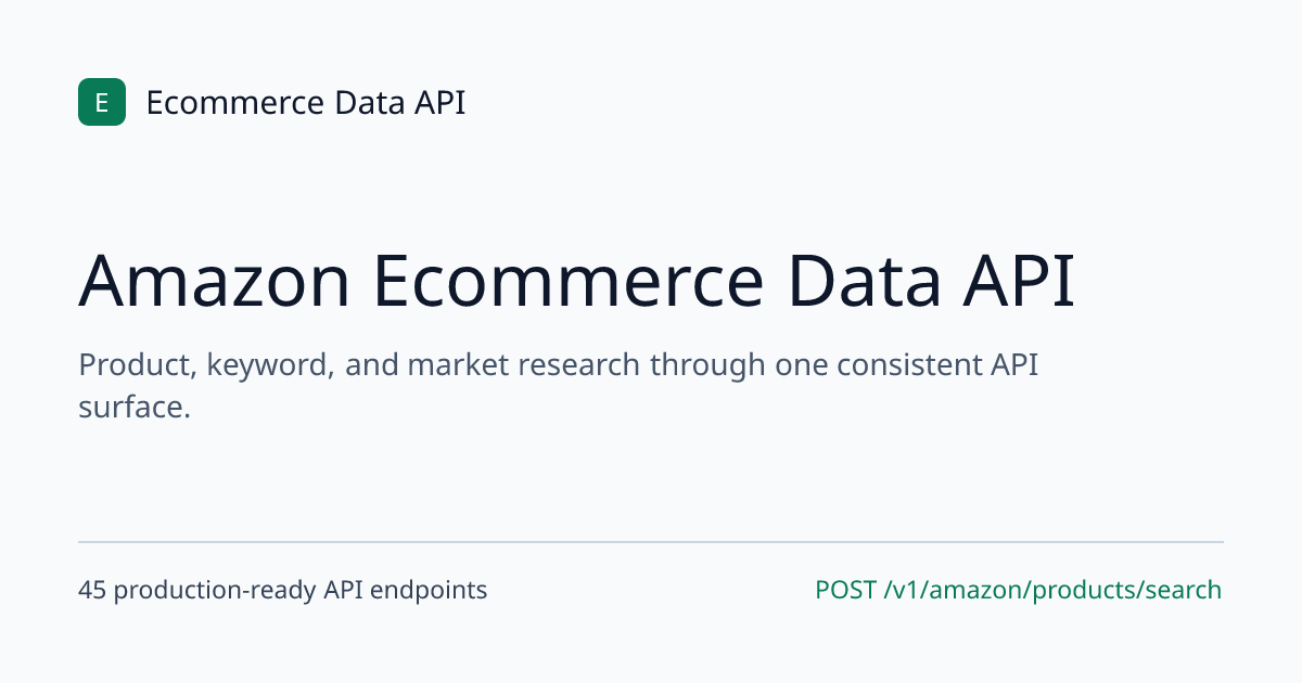 Amazon data API for developers and AI agents