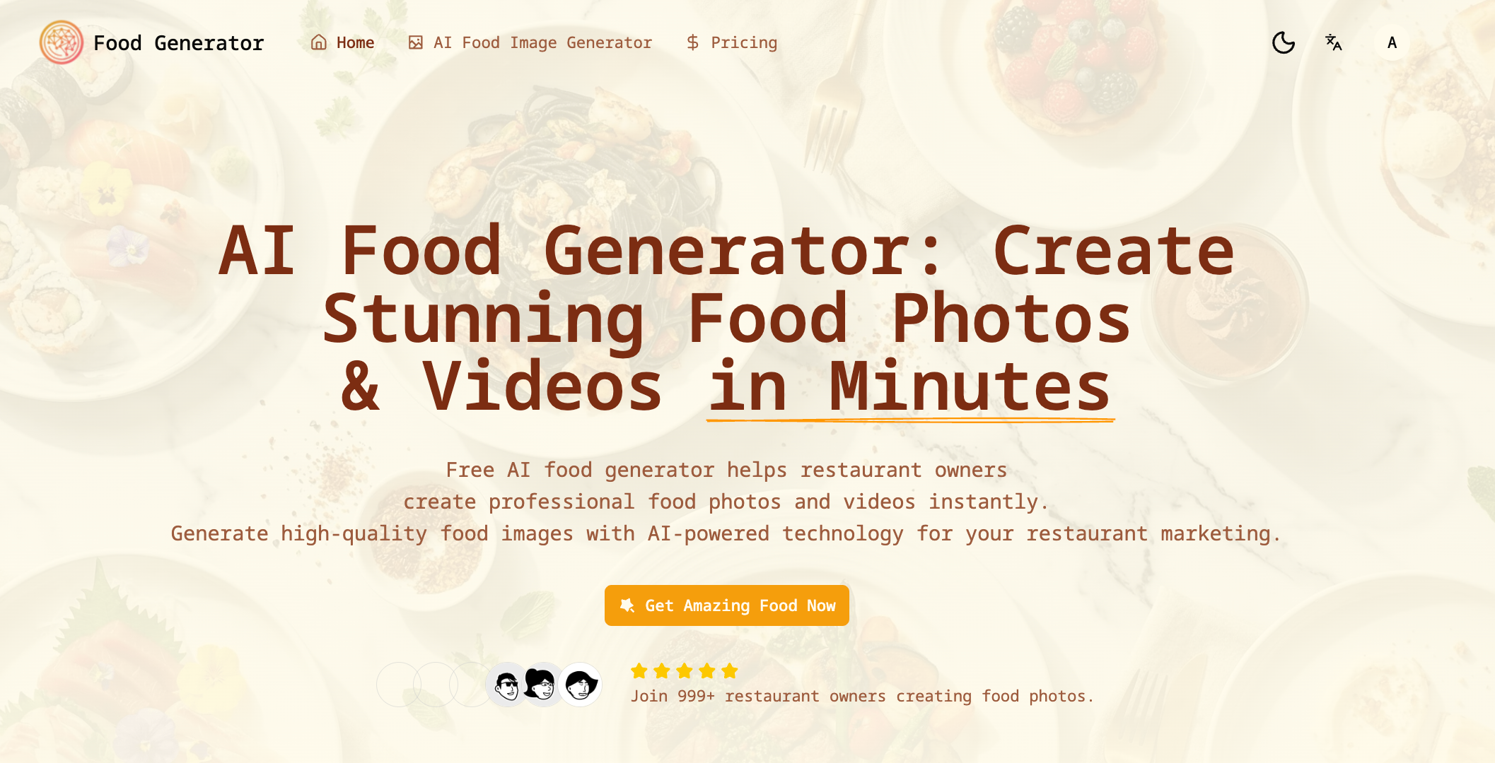 AI Food Image Generator for Restaurant Photography