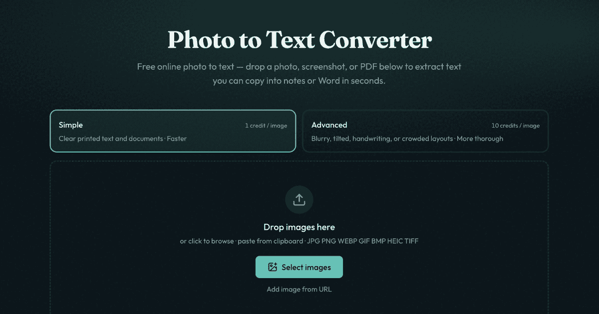Photo to Text Converter - Extract Text from Images Free