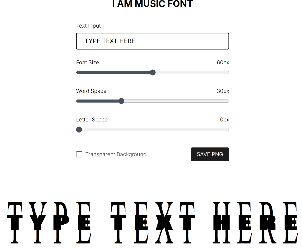 I AM MUSIC FONT
