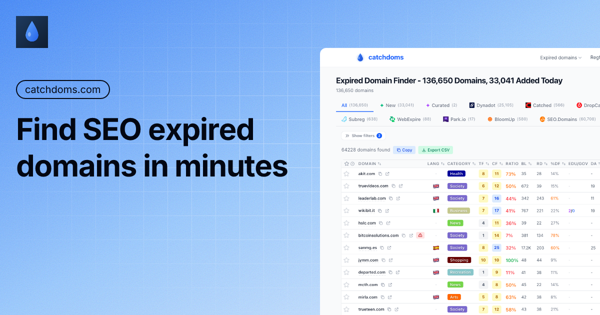 CatchDoms - Expired Domains MCP Server