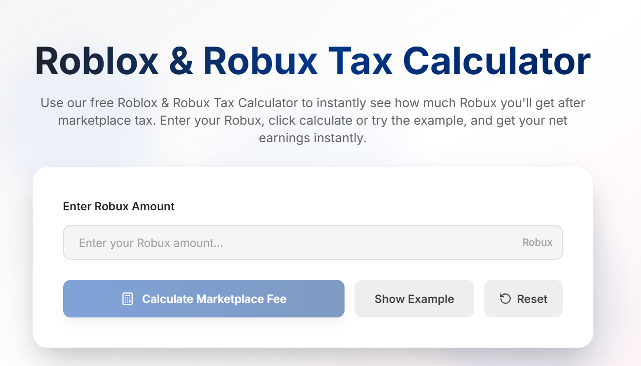 Roblox Tax Calculator