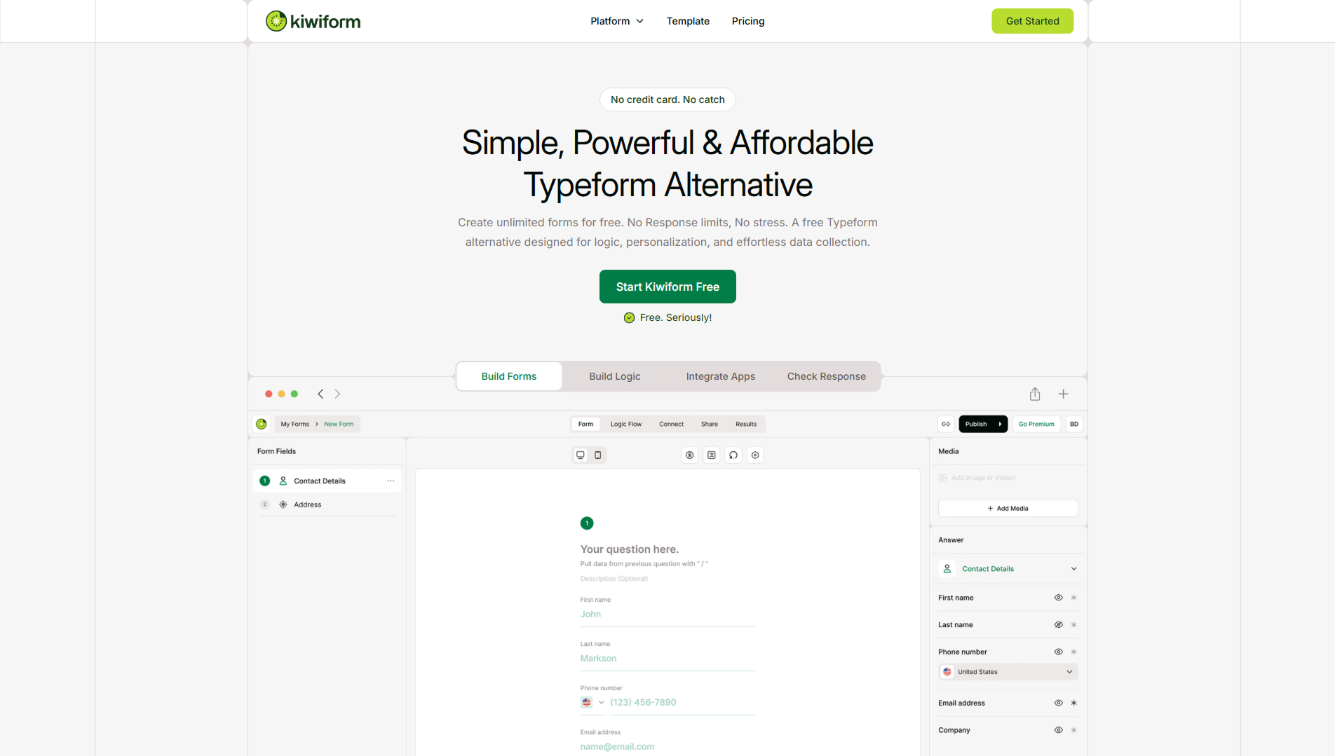 Kiwiform – Powerful Form Builder for Interactive Forms and Surveys.