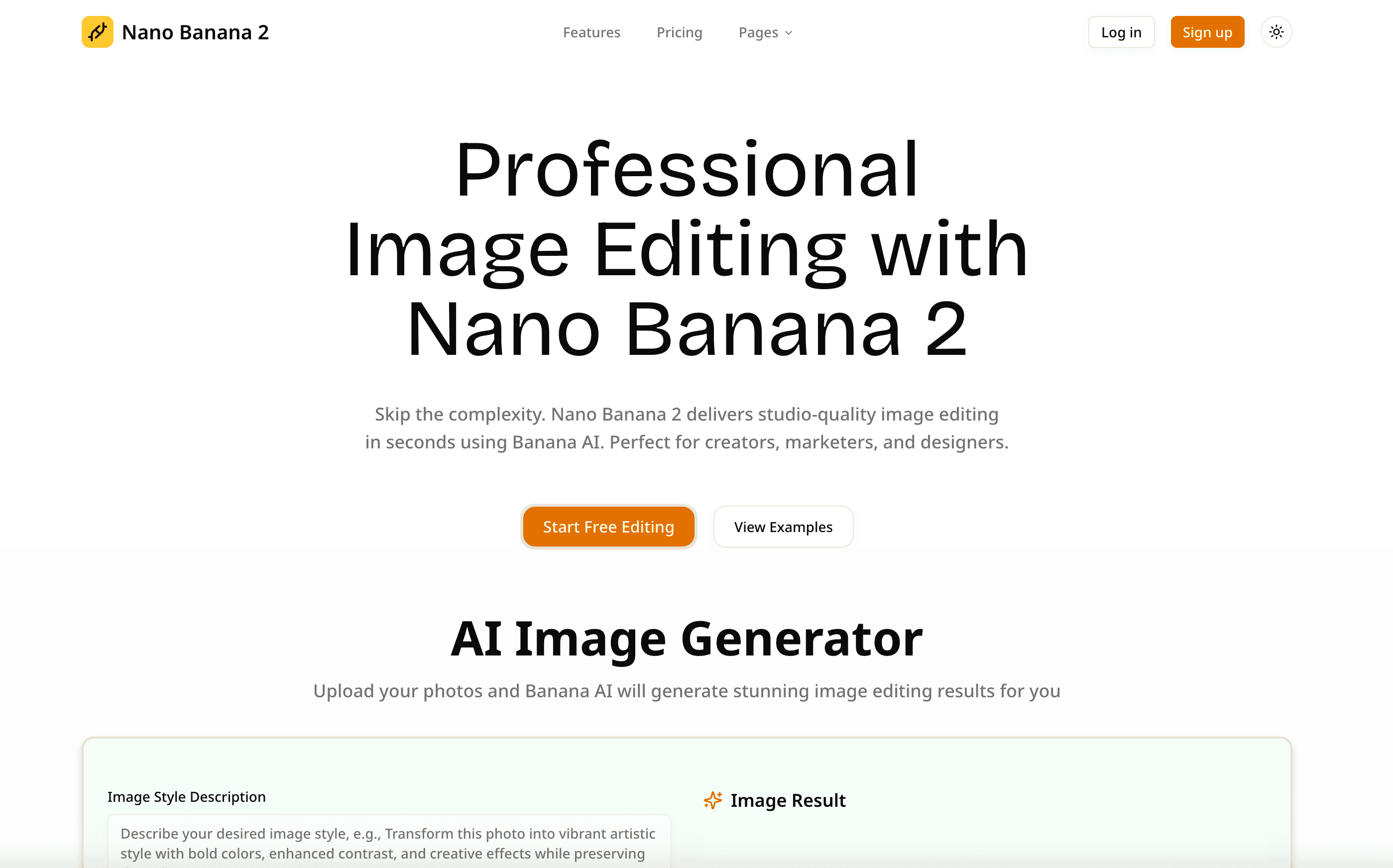 AI photo-to-pro edit in seconds.