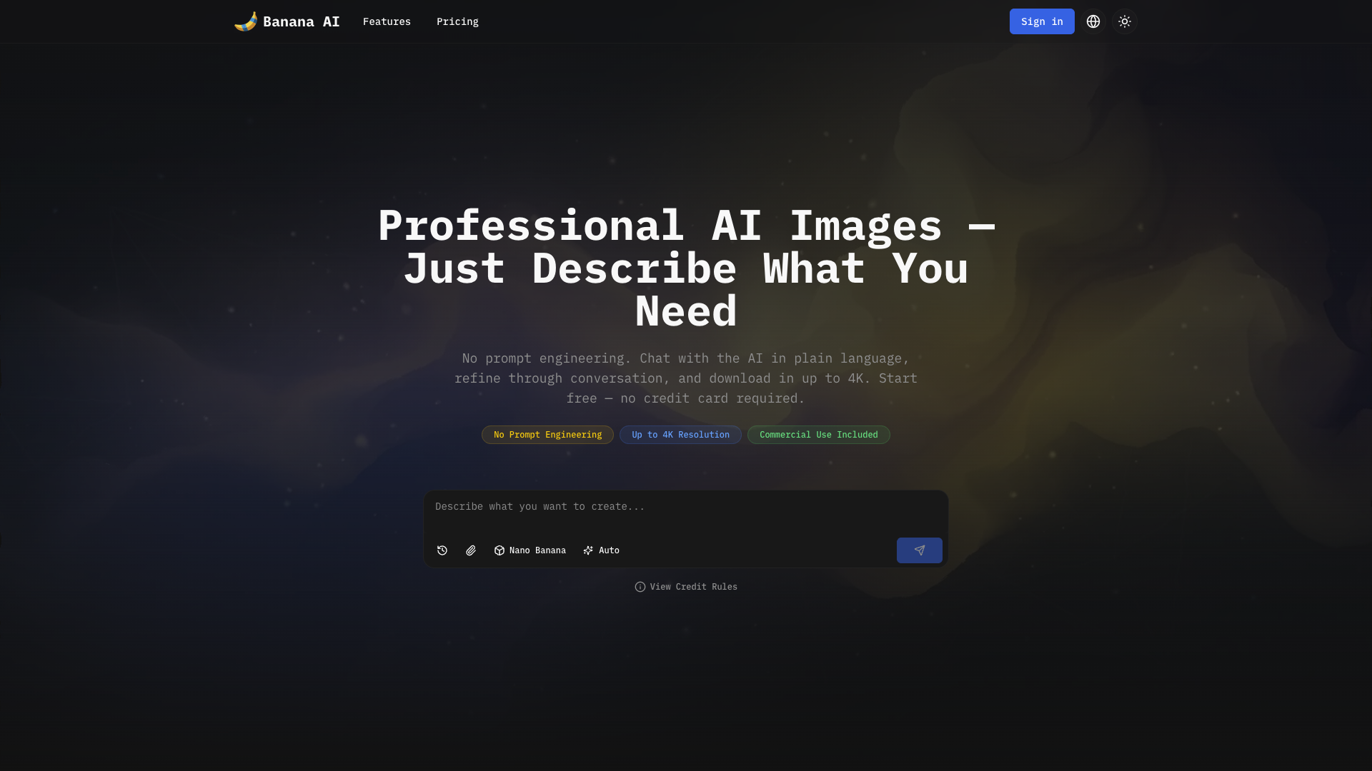 Banana AI - A chat-based AI image generator