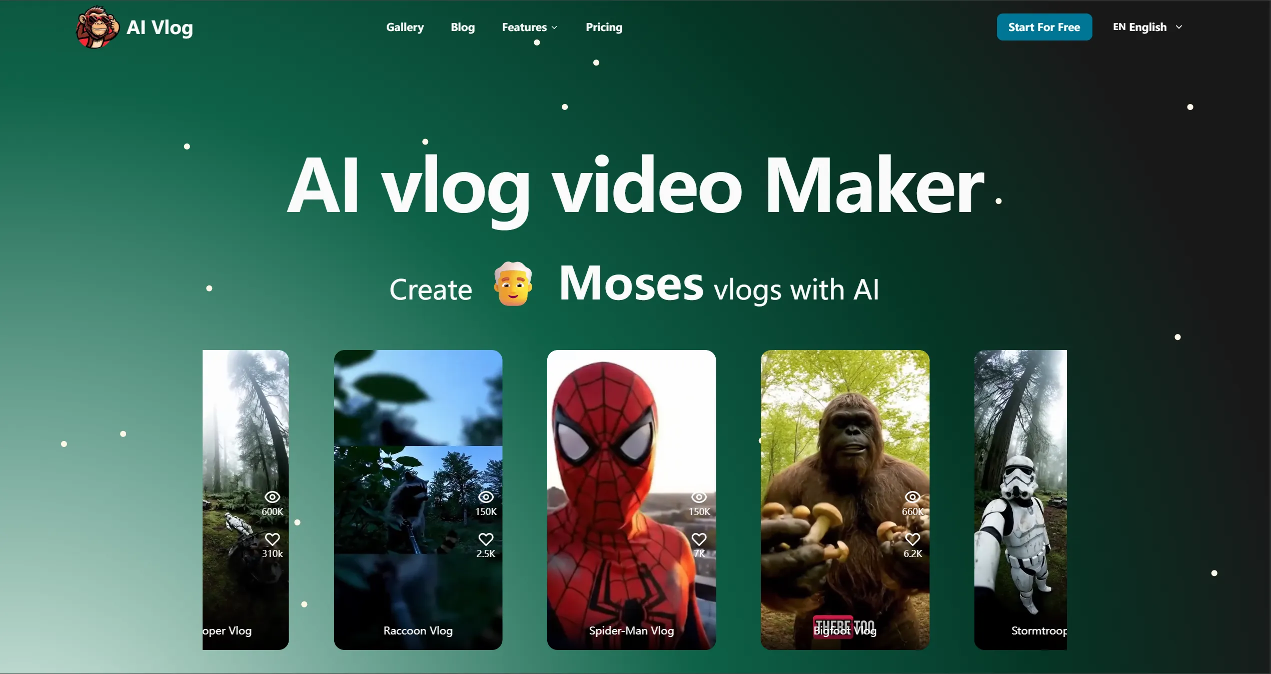 AI Vlog | AI Vlog Maker for Monkey, Bigfoot & More