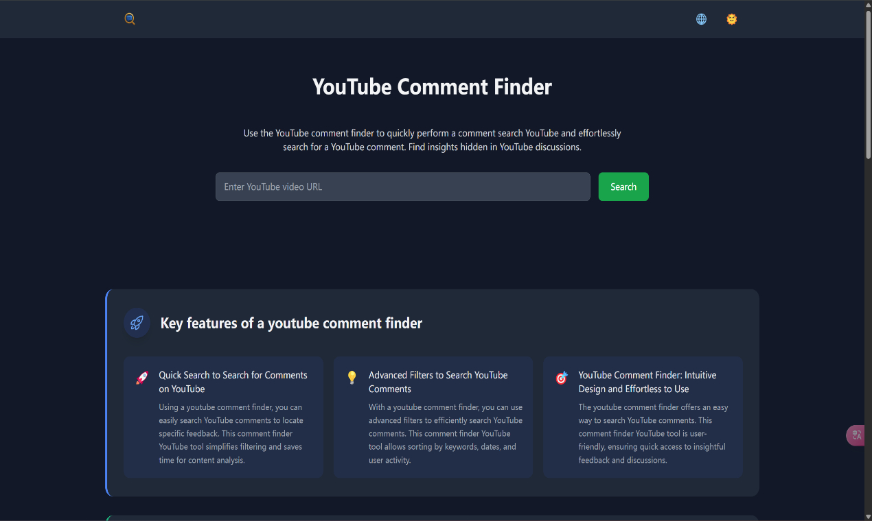 YouTube Comment Finder - Efficient Comment Search Tool