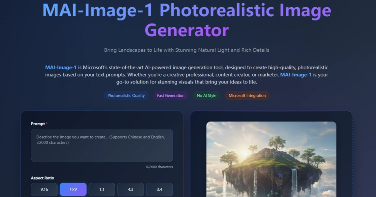 MAI-Image-1: Photorealistic Image Generator
